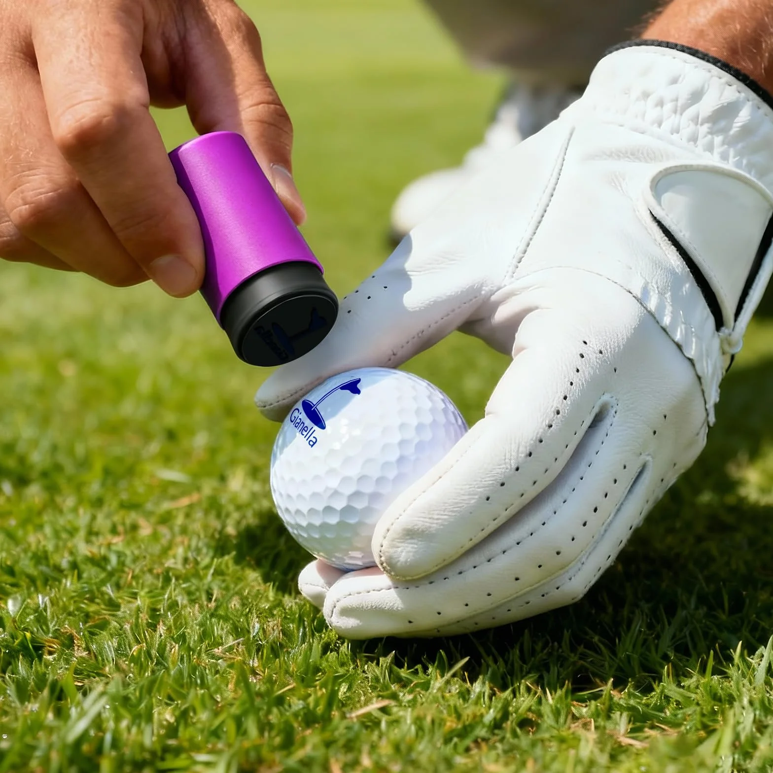 Amlion Timbro personalizzato per pallina da golf, autoinchiostrante, monogramma, nome, logo, accessori regalo