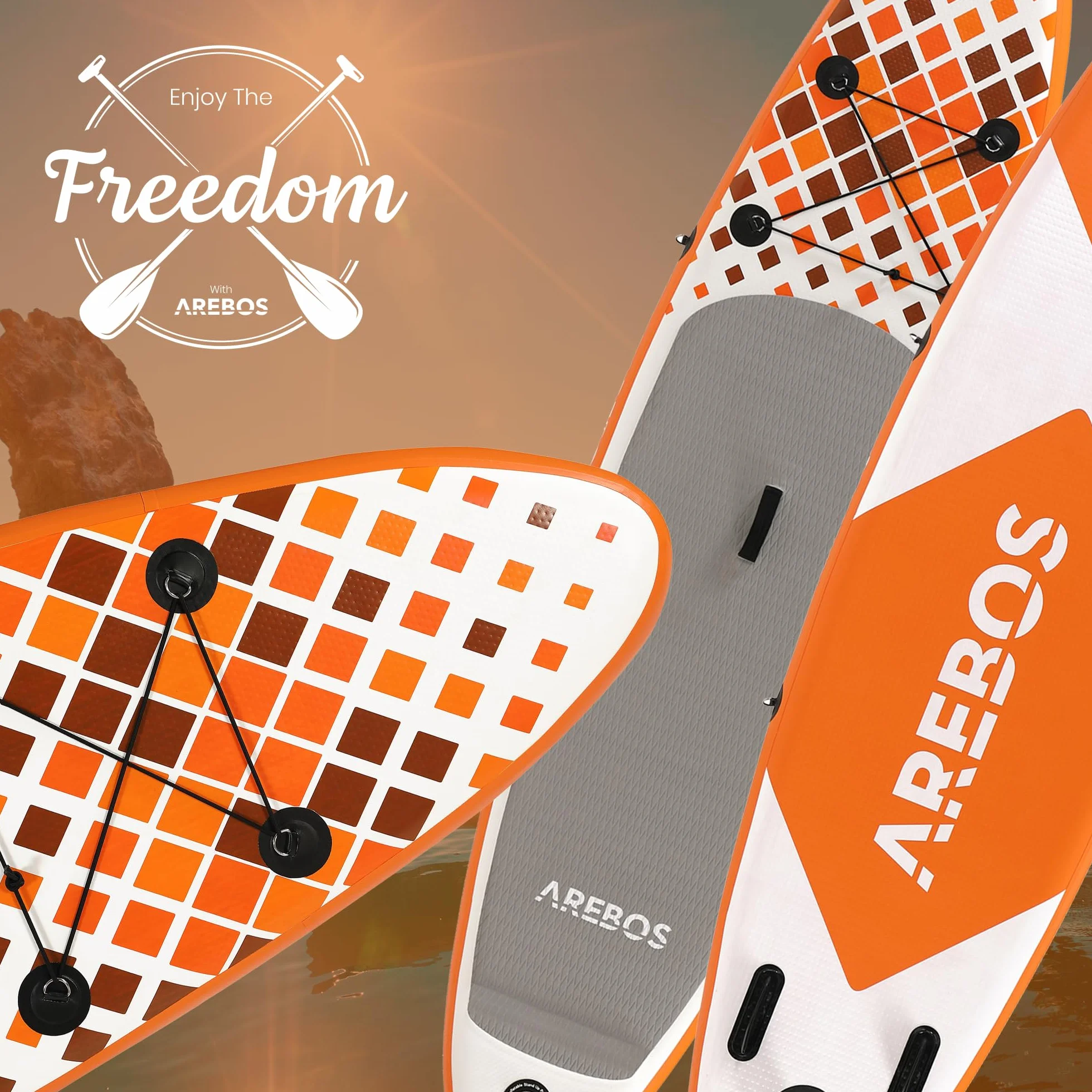 Arebos Poggiapiedi SUP Board Stand Up Paddle 32 cm, diametro tubo 2,2 cm