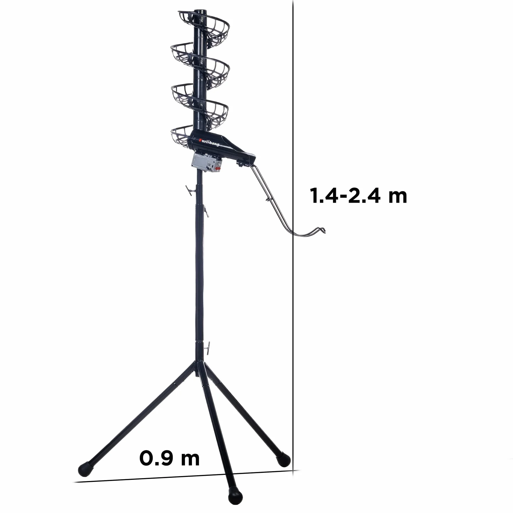 Furlihong 777BH-B Alimentatore automatico 2 in 1 per macchine da cricket e baseball e Soft Toss Trainer regolabile in altezza