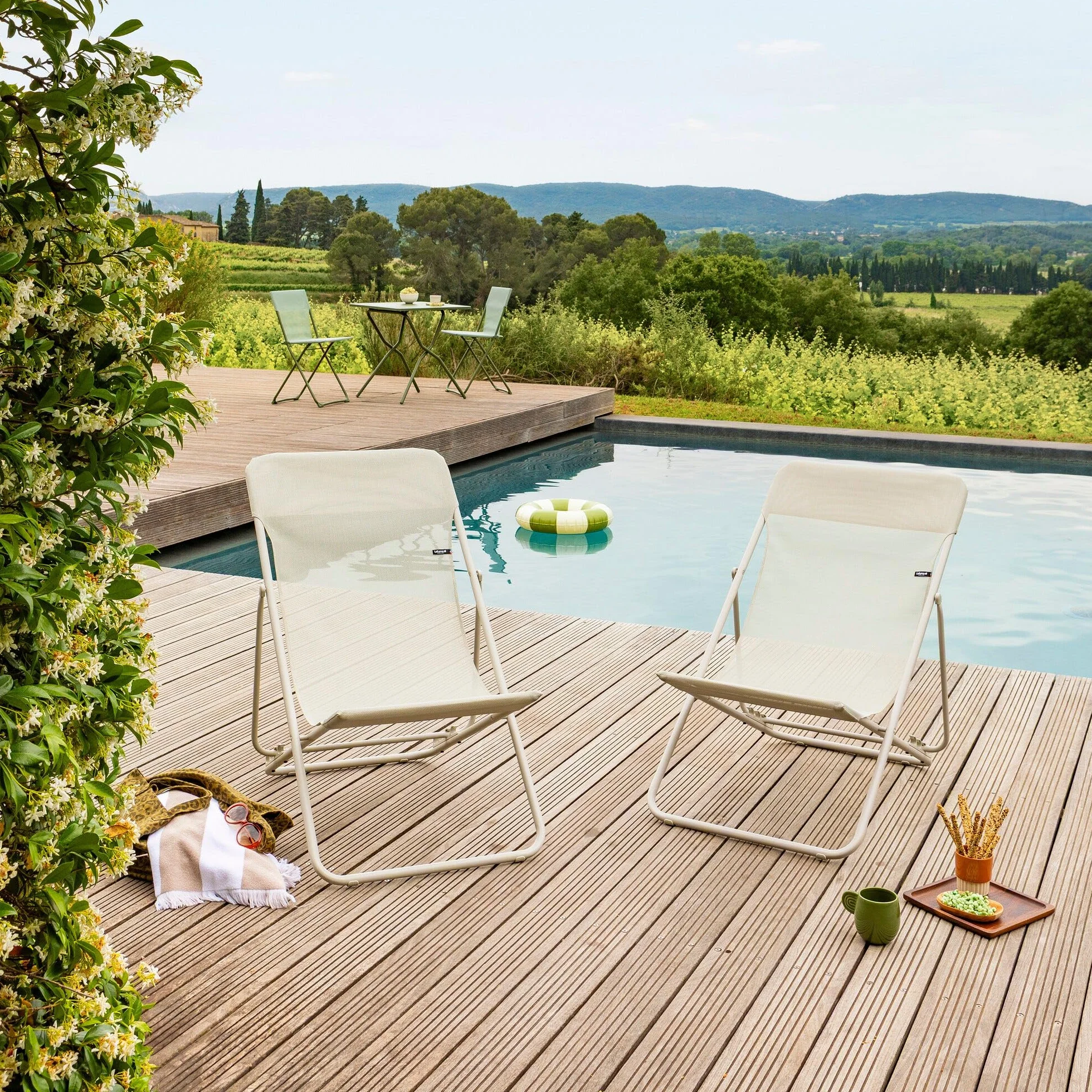 Lafuma Sdraio pieghevole multi-posizione Maxi Transat Batyline® Iso - Seigle beige, telaio beige