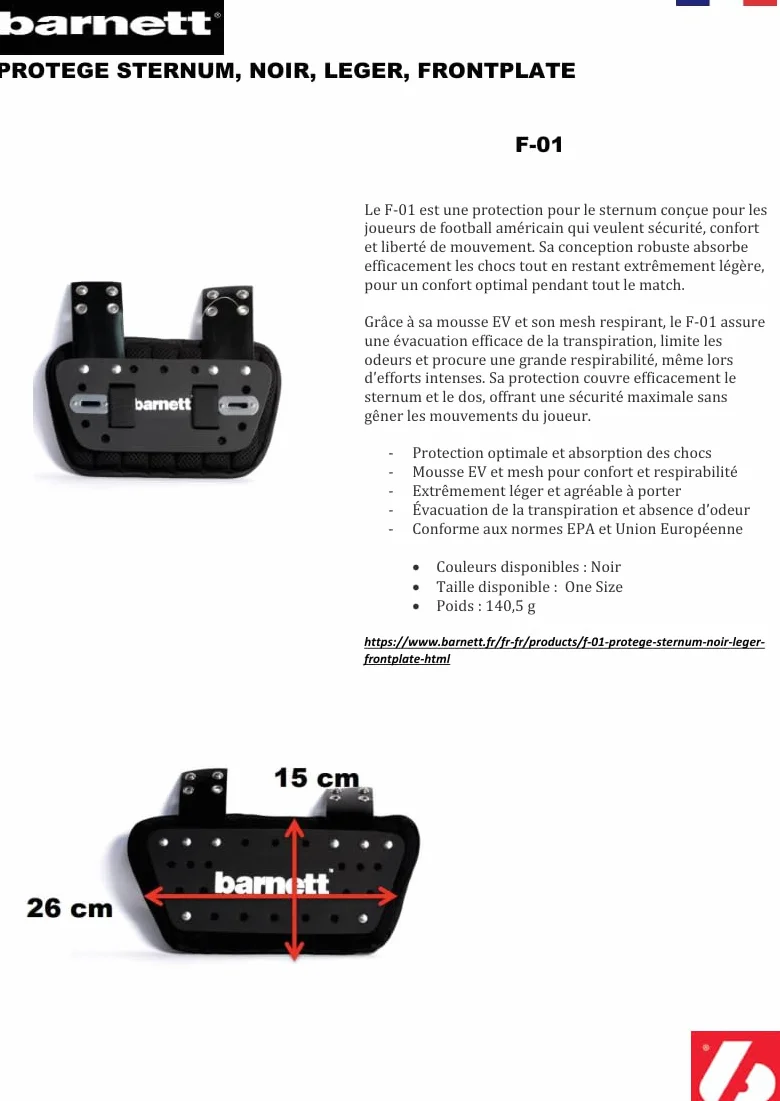 BARNETT Imbottiture per Spalle F01, Nero