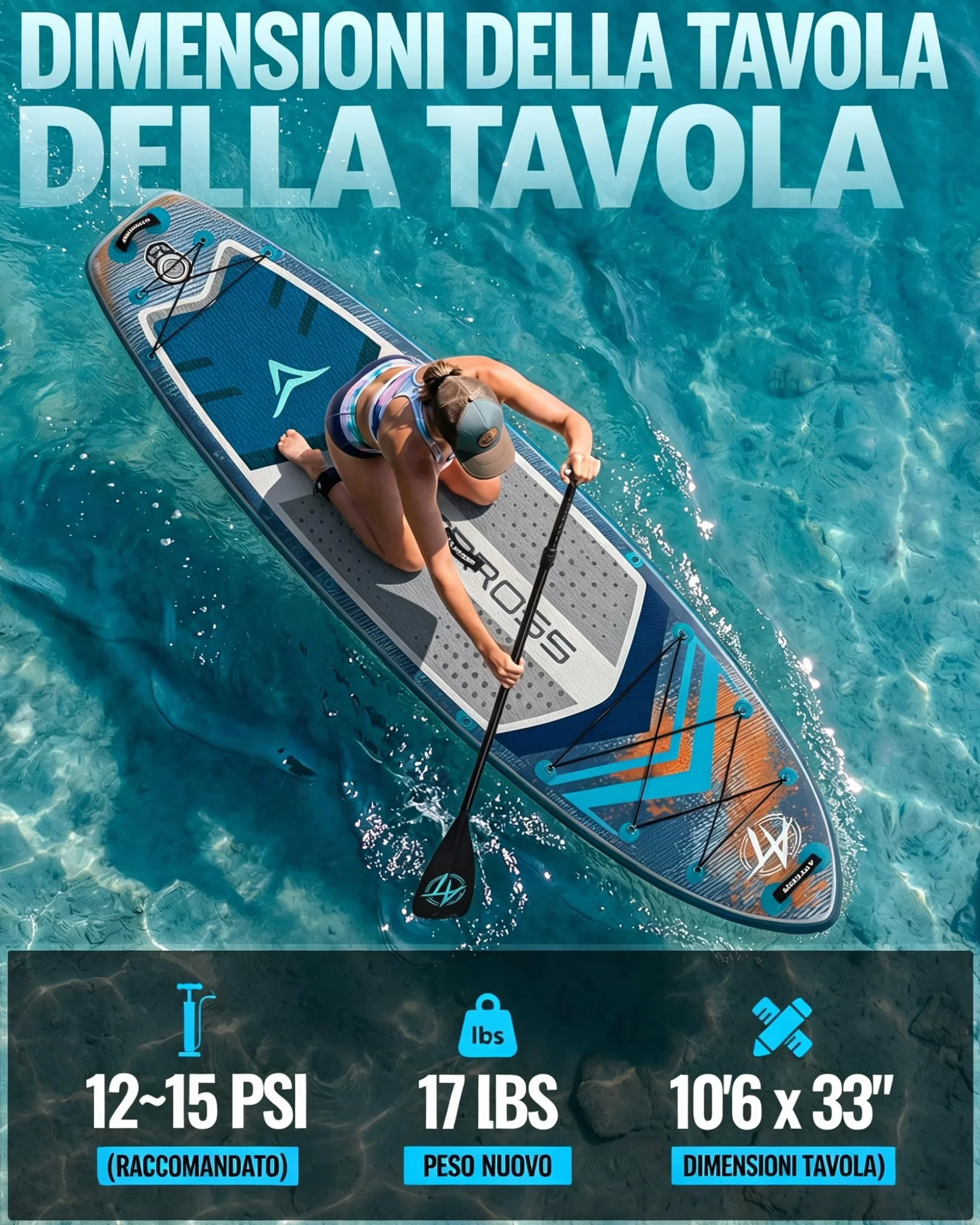 Tavola SUP Gonfiabile 320x84cm Stand Up Paddle Extra Largo per 2 Persone Portata 200kg con Sedile Kayak