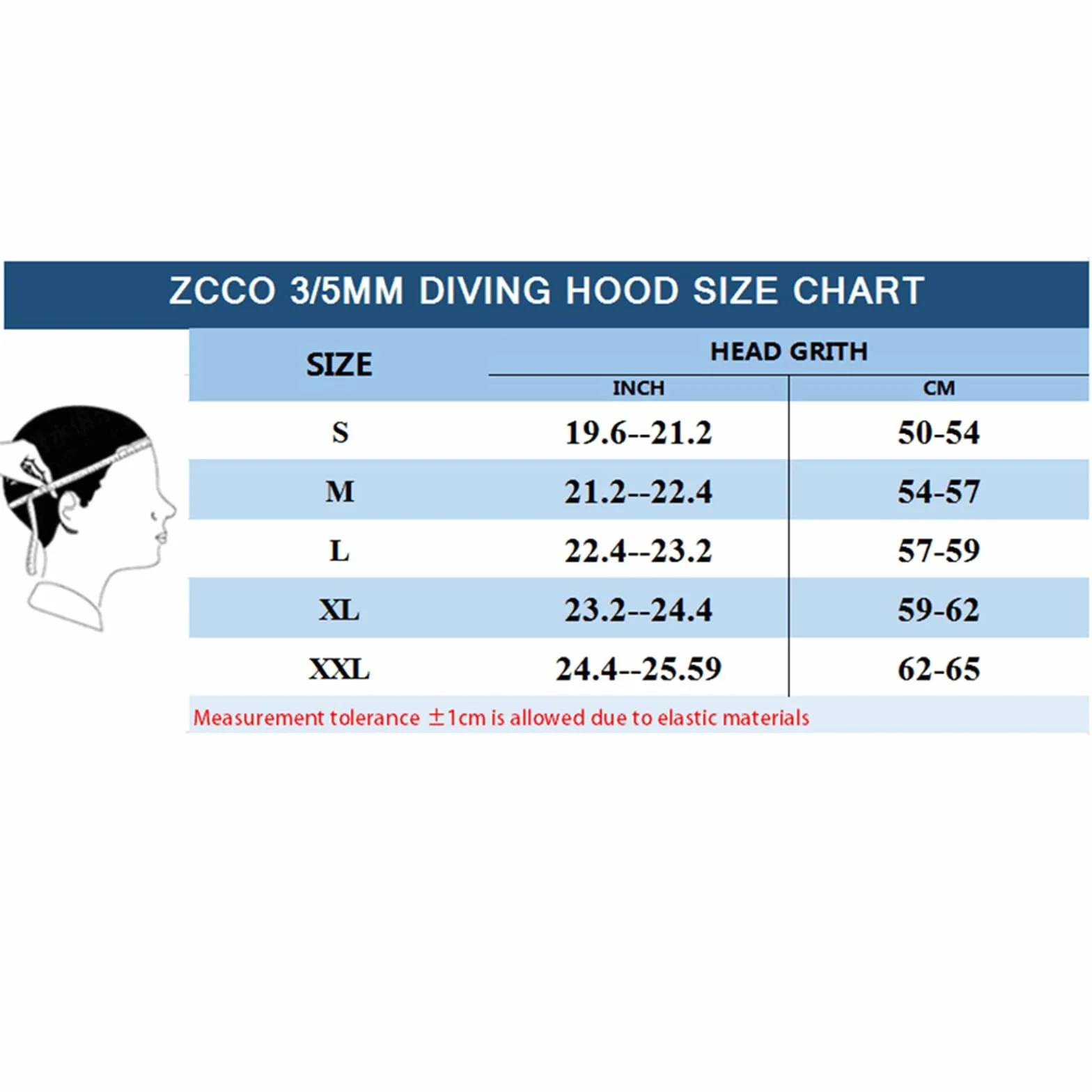 ZCCO Cuffia da immersione in neoprene 3 mm per subacquea, surf, kayak, nuoto