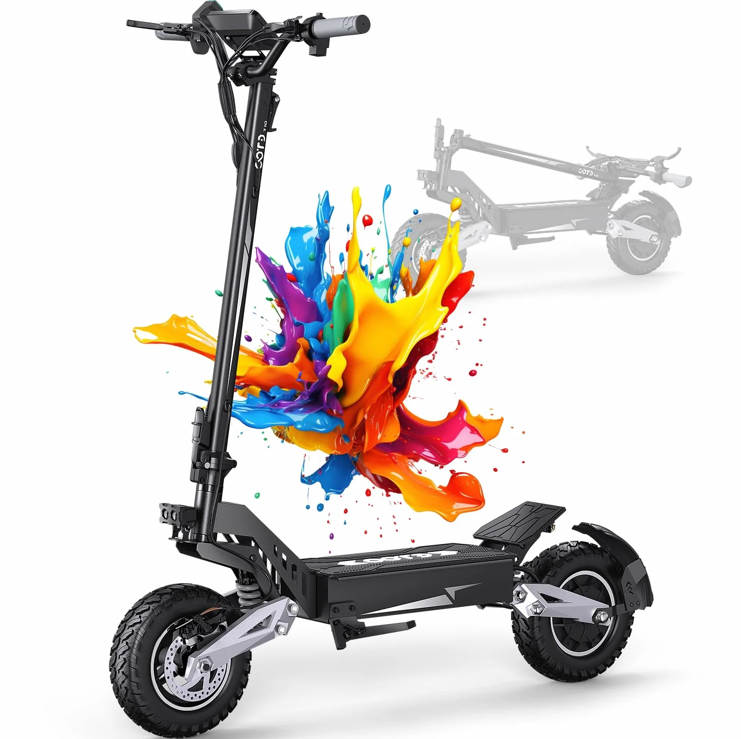 Monopattino Elettrico Adulto 11 Pollici, Scooter Pieghevole Autonomia 60km, Doppio Freno a Disco