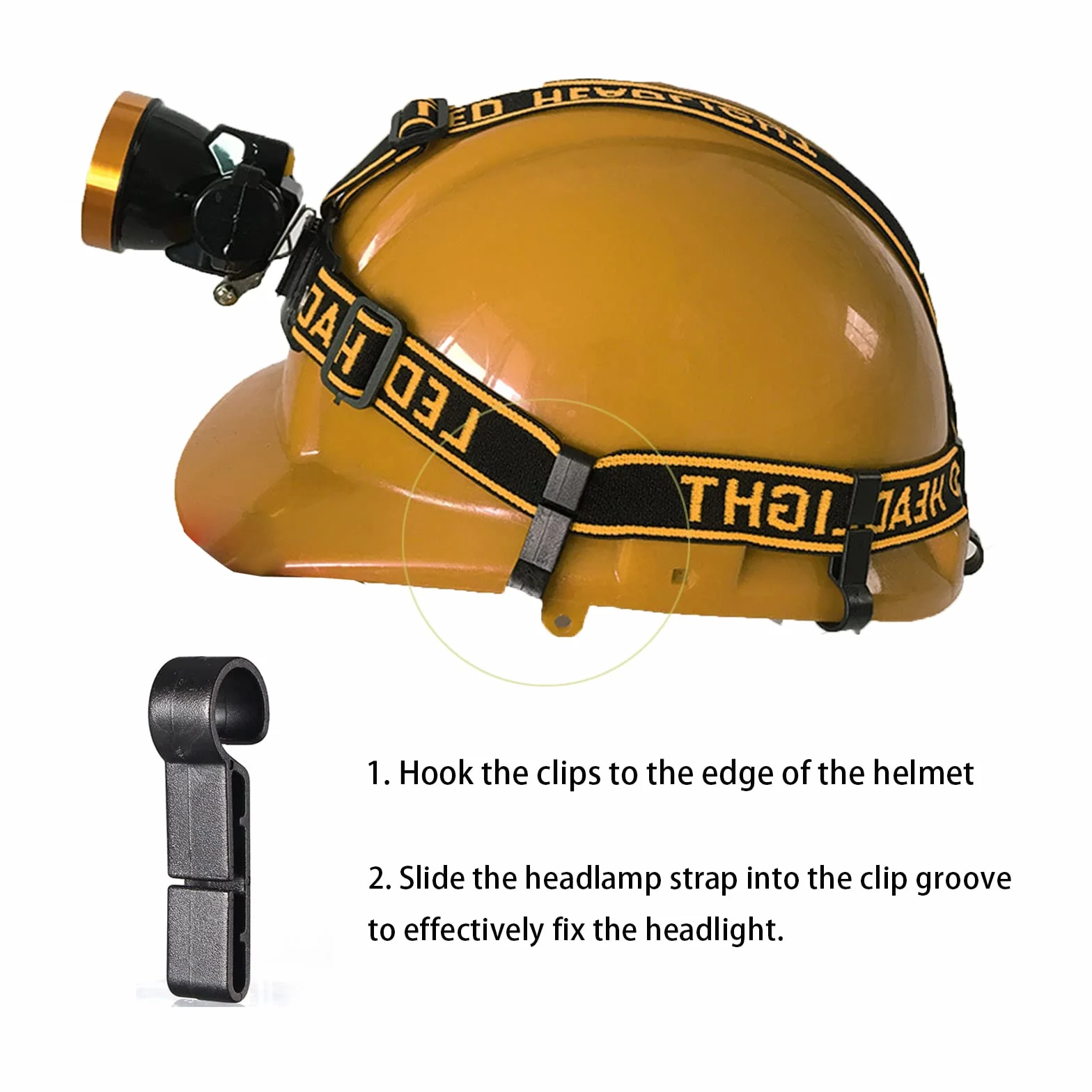 Clip per casco e fari per elmetto rigido, corsa, campeggio, pesca, ciclismo
