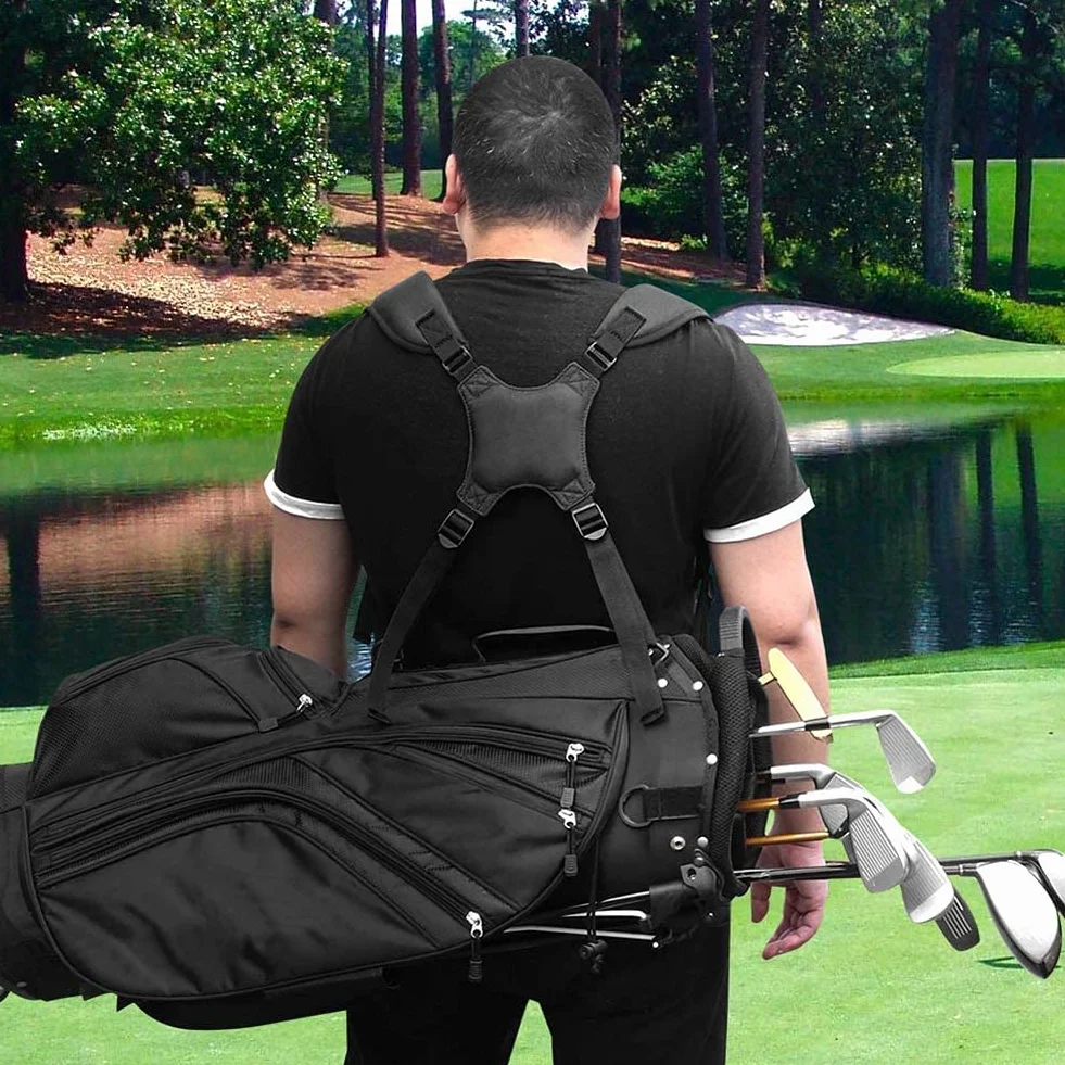 Tracolla per borsa da golf regolabile, nero, accessori ricambio