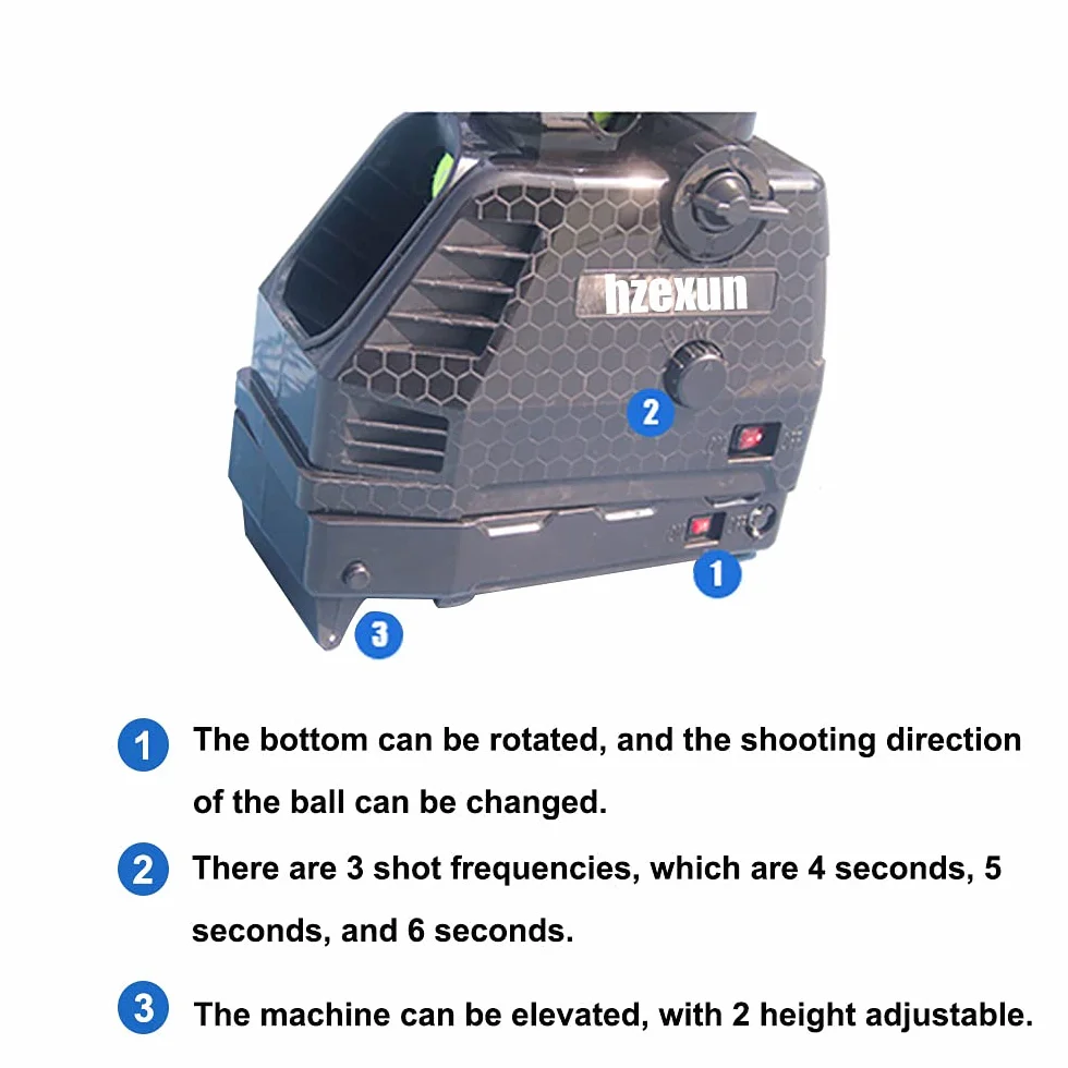 Macchina per Palle da Tennis Leggero, Regolabile e Portatile, Collegare/Batterie, 30 Palle