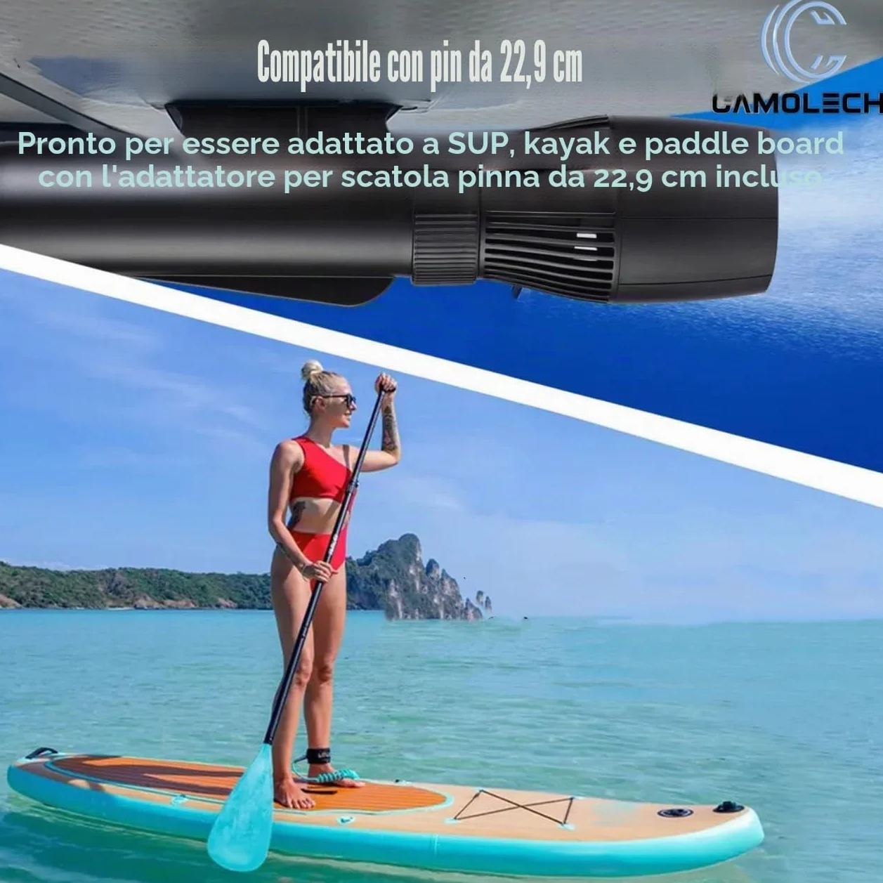Camolech Scooter elettrico subacqueo 500 W per adulti bambini piscina immersioni snorkeling