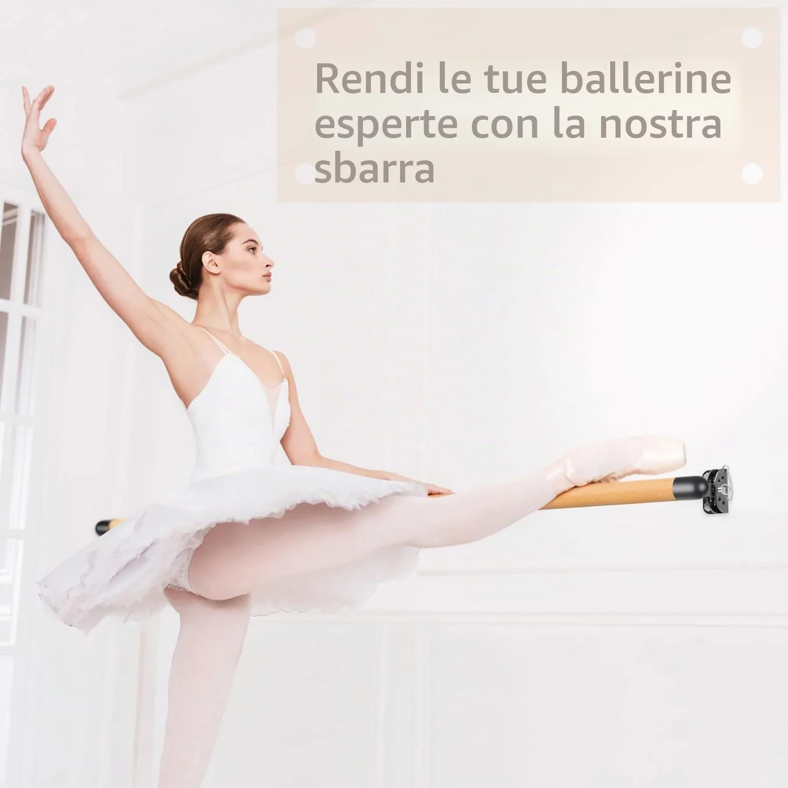 Kipika Barra da Balletto Tradizionale in Legno Massello da Parete
