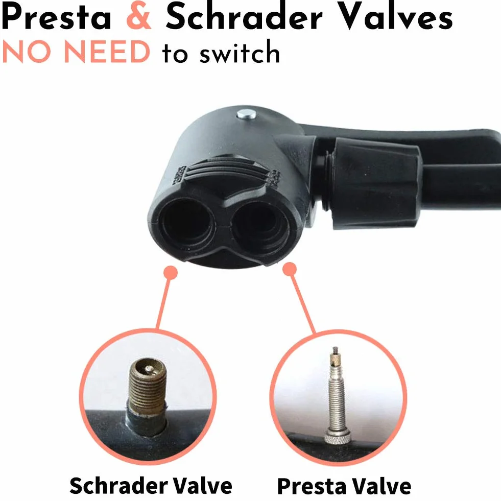 Letton Pompa da Pavimento Portatile per Bici, 8 Bar / 120 psi, valvole Presta e Schrader, ago a Sfera