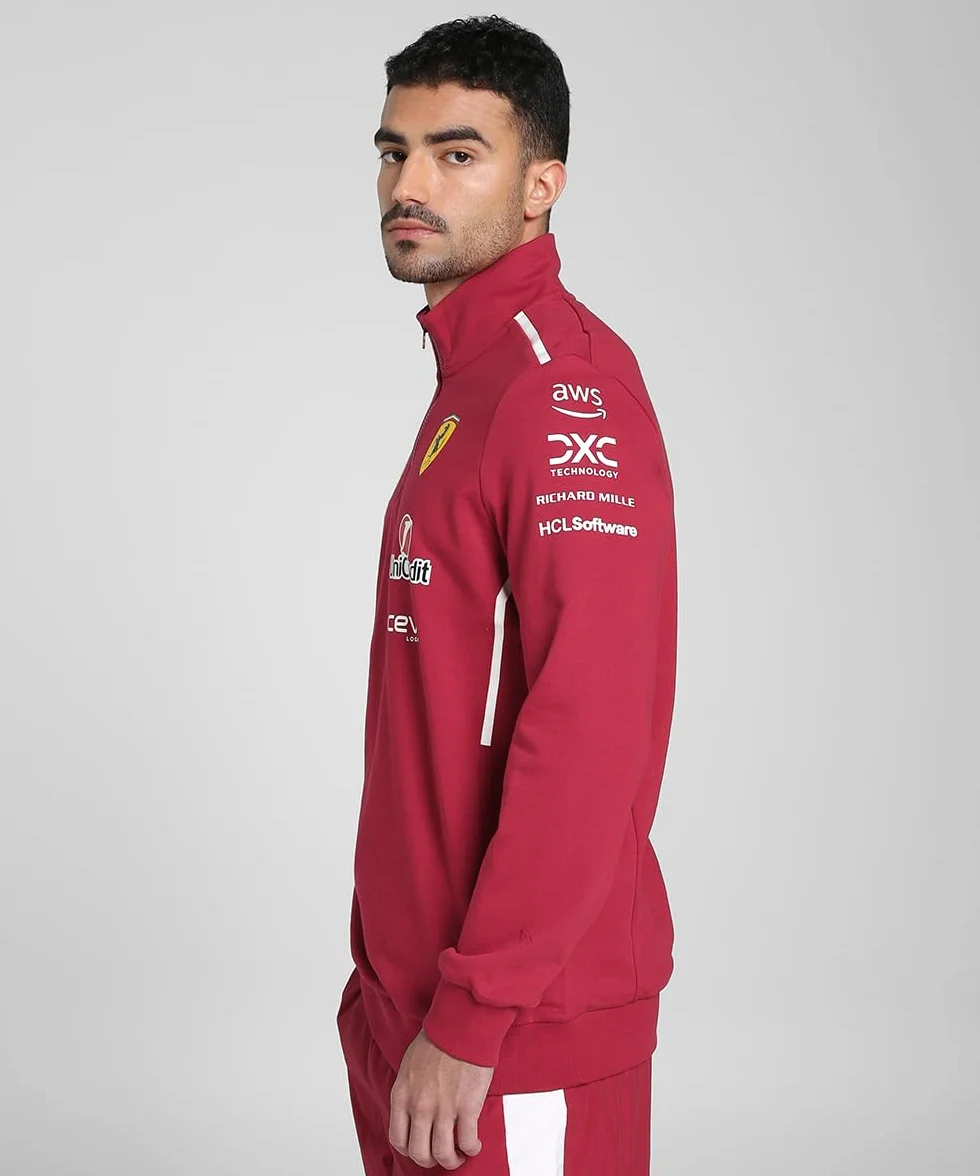 PUMA Scuderia Ferrari F1 Maglione 1/2 Zip Team 2025 Rosso