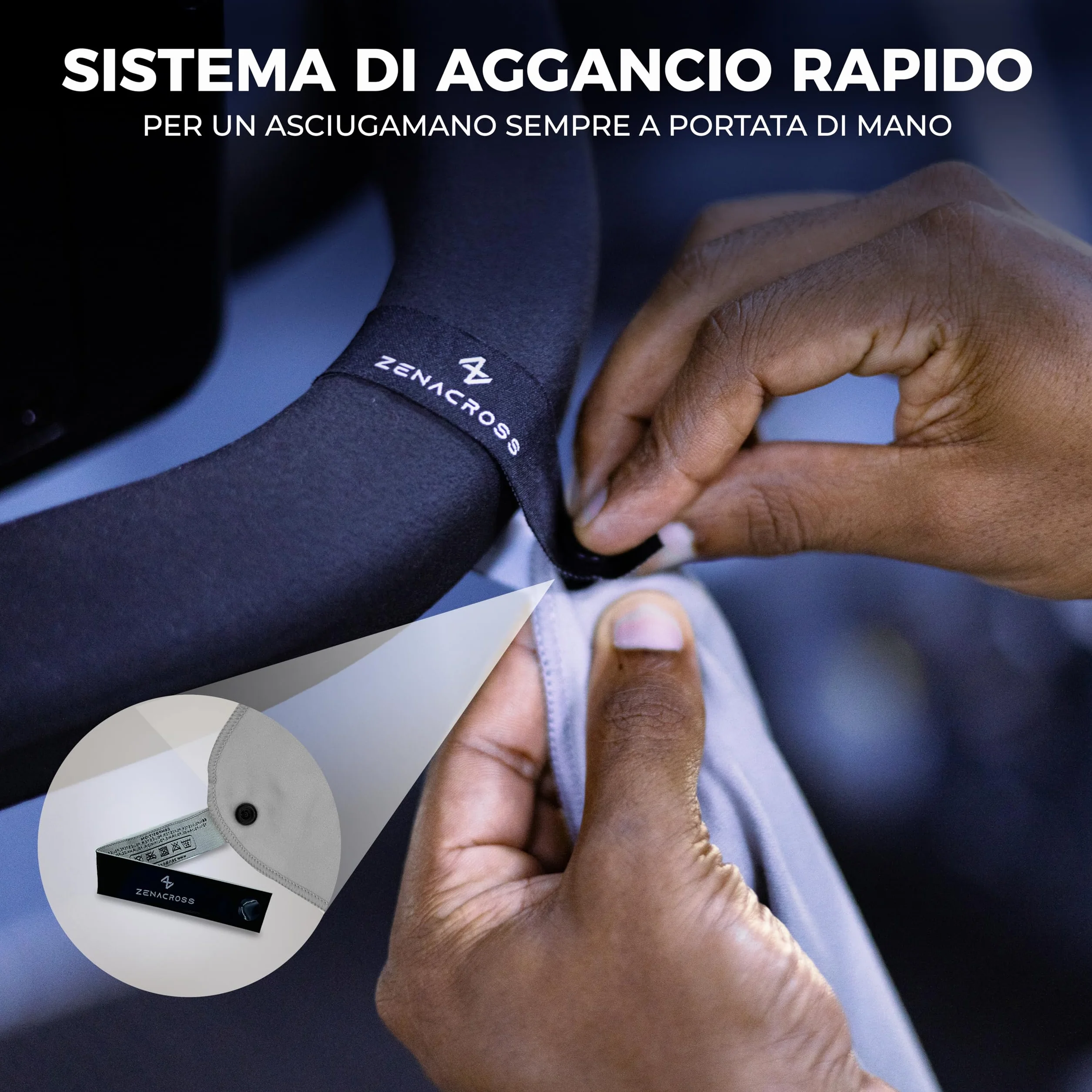 Asciugamano Palestra 100x200cm Microfibra Rapida Asciugatura Telo XXL Nero con Borsa