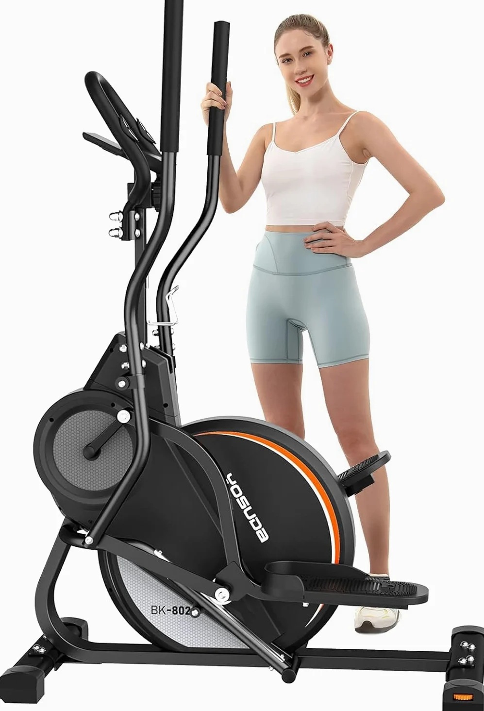 YOSUDA Ellittica da casa professionale, 3 in 1 (Ellittica + Pedaliera + Stairmaster), 16 Livelli di Resistenza, Volano da 8 kg, Resistenza Magnetica Ultra Silenziosa, Inclinazione di 45°, Monitor LCD