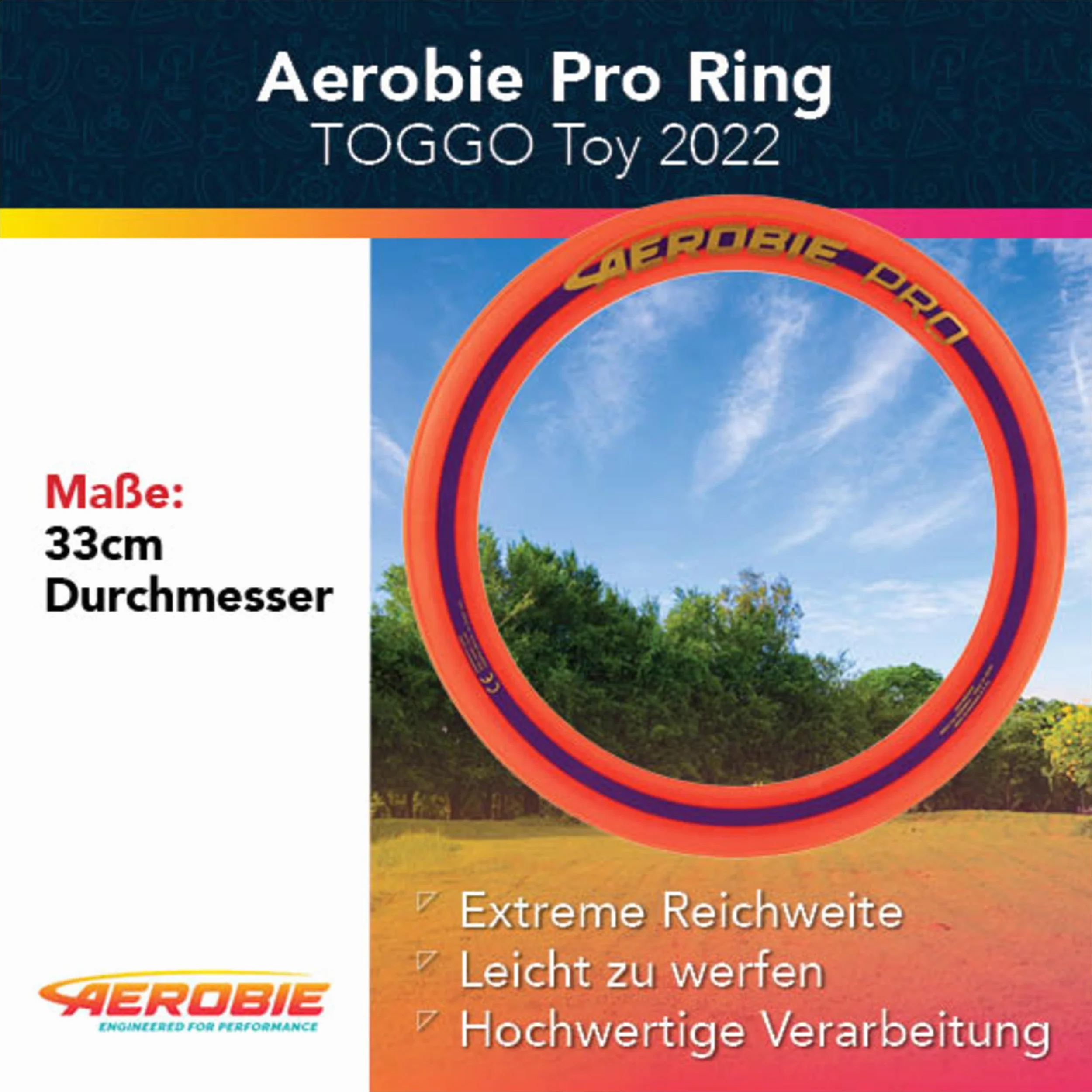 Aerobie PRO Ring Anello di Lancio, Blu, L
