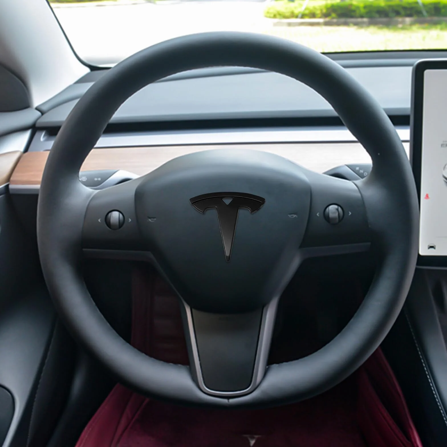 Adesivo nero opaco logo auto compatibile Model 3 - 3 pezzi etichetta anteriore cofano bagagliaio