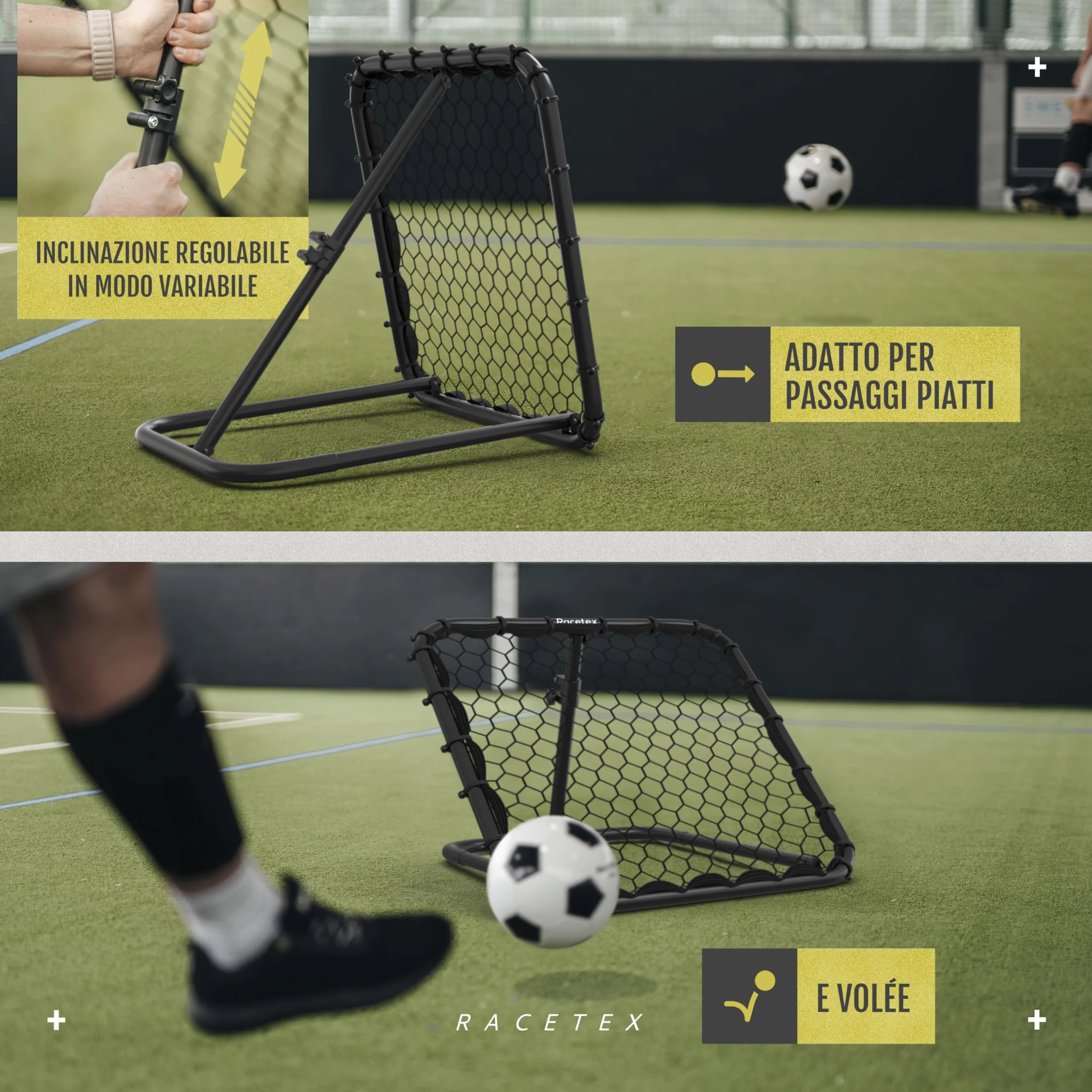 Racetex Rimbalzo da Calcio per Bambini Regolabile – Pallone Allenamento Diversificato