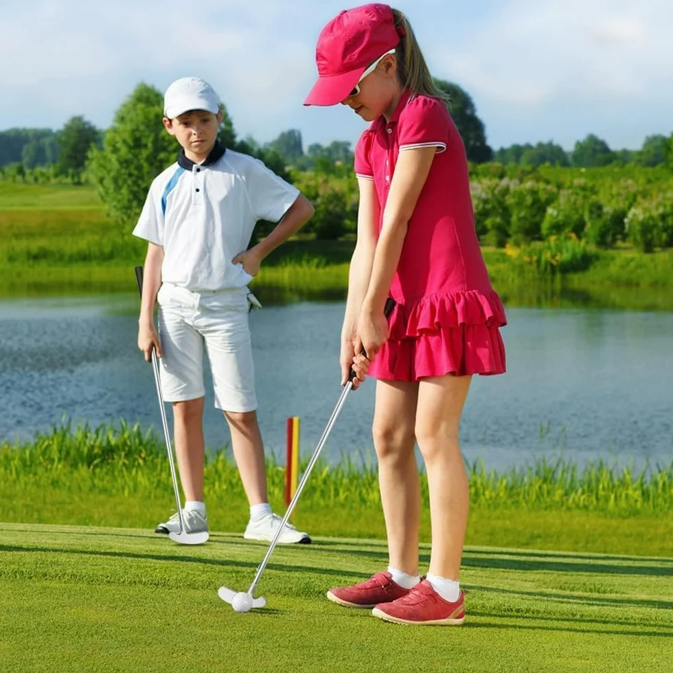 Mazza da Golf in Lega di Alluminio Staccabile, Putter Destri, Set da Ufficio con Palline e Sacca