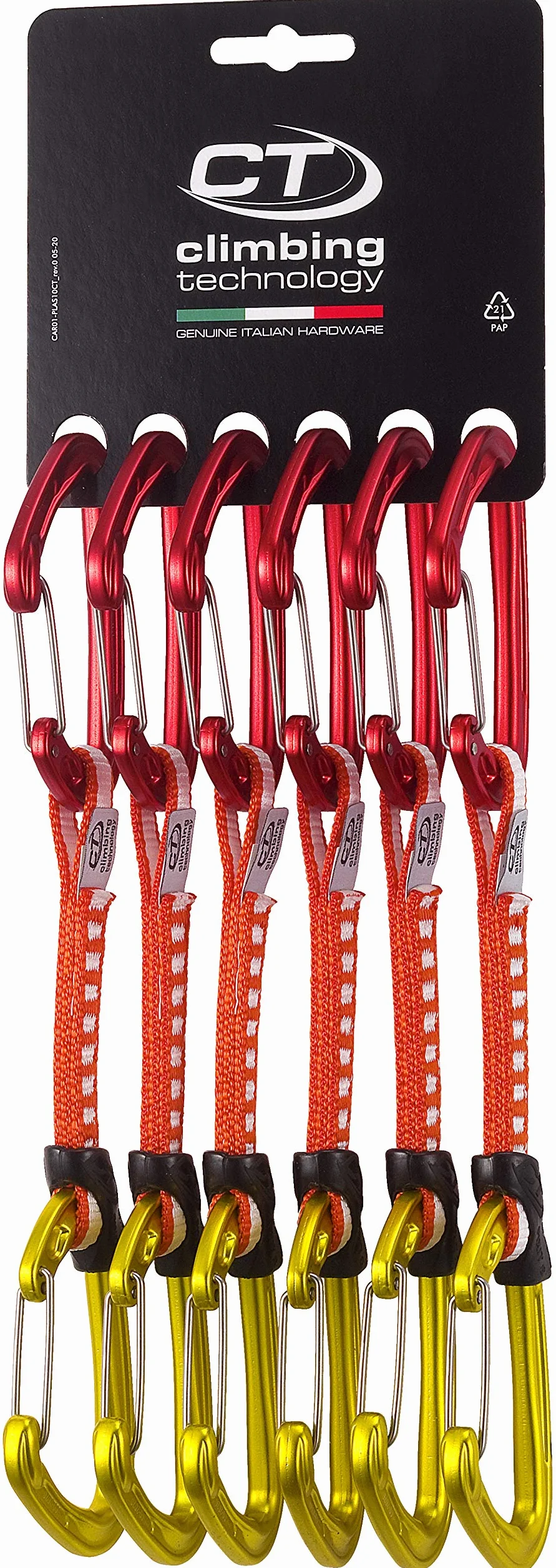 Climbing Technology Fly-Weight Evo Set DY Rinvio 6 Pezzi, Rosso/Oro