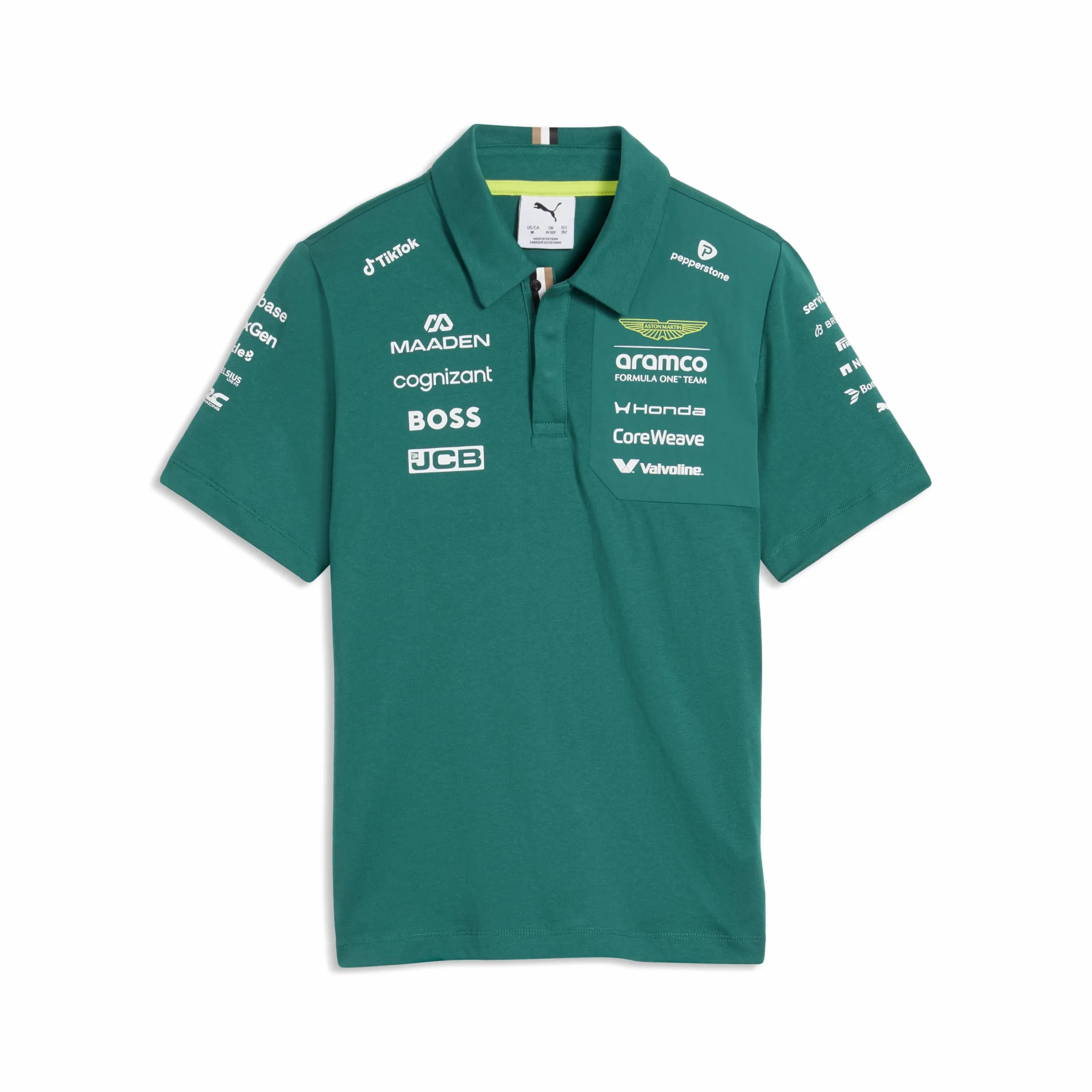 PUMA Aston Martin F1 2026 Polo Team Bambino – Verde