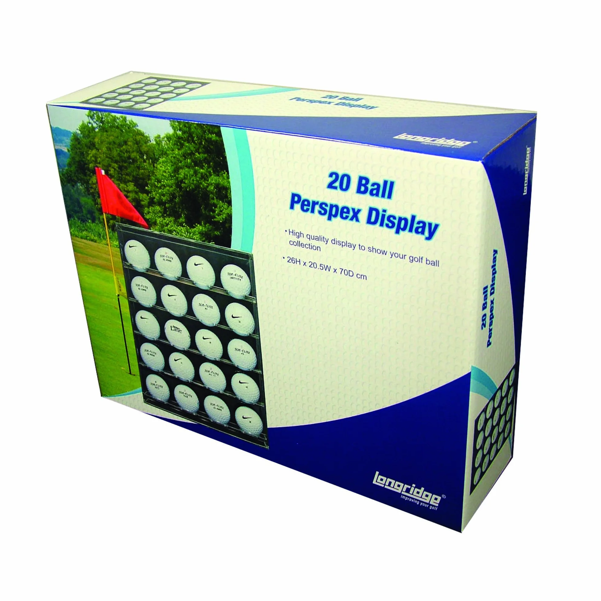 Longridge Espositore per palline da golf in perspex 20 palline trasparente