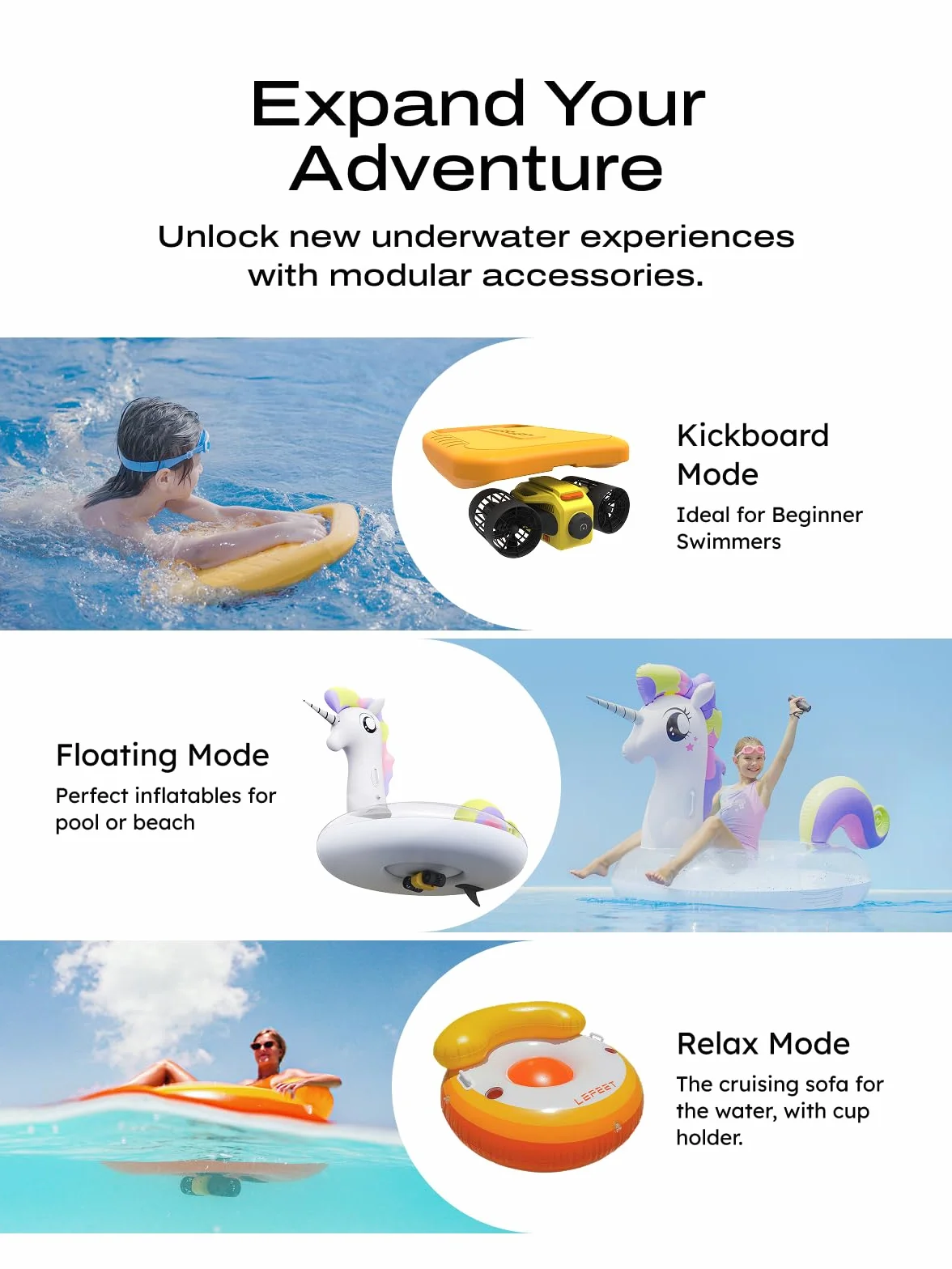 LEFEET C1 Scooter subacqueo a Doppio Motore IPX8 Impermeabile 30 m 60 min Batteria Supporto Action Camera