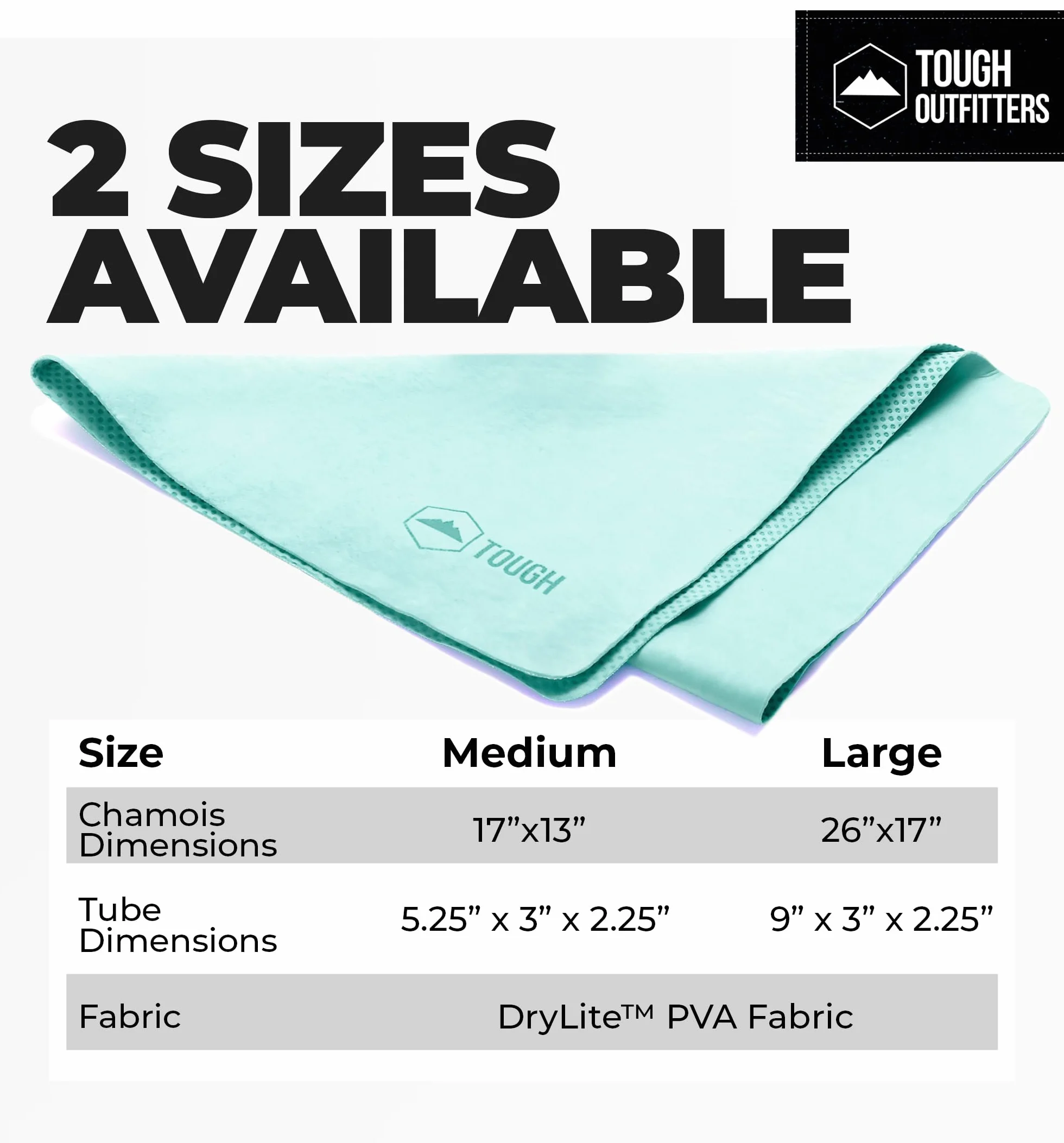 Tough Outfitters Asciugamano da nuoto in tessuto shammy ad asciugatura rapida PVA 66 x 43 cm