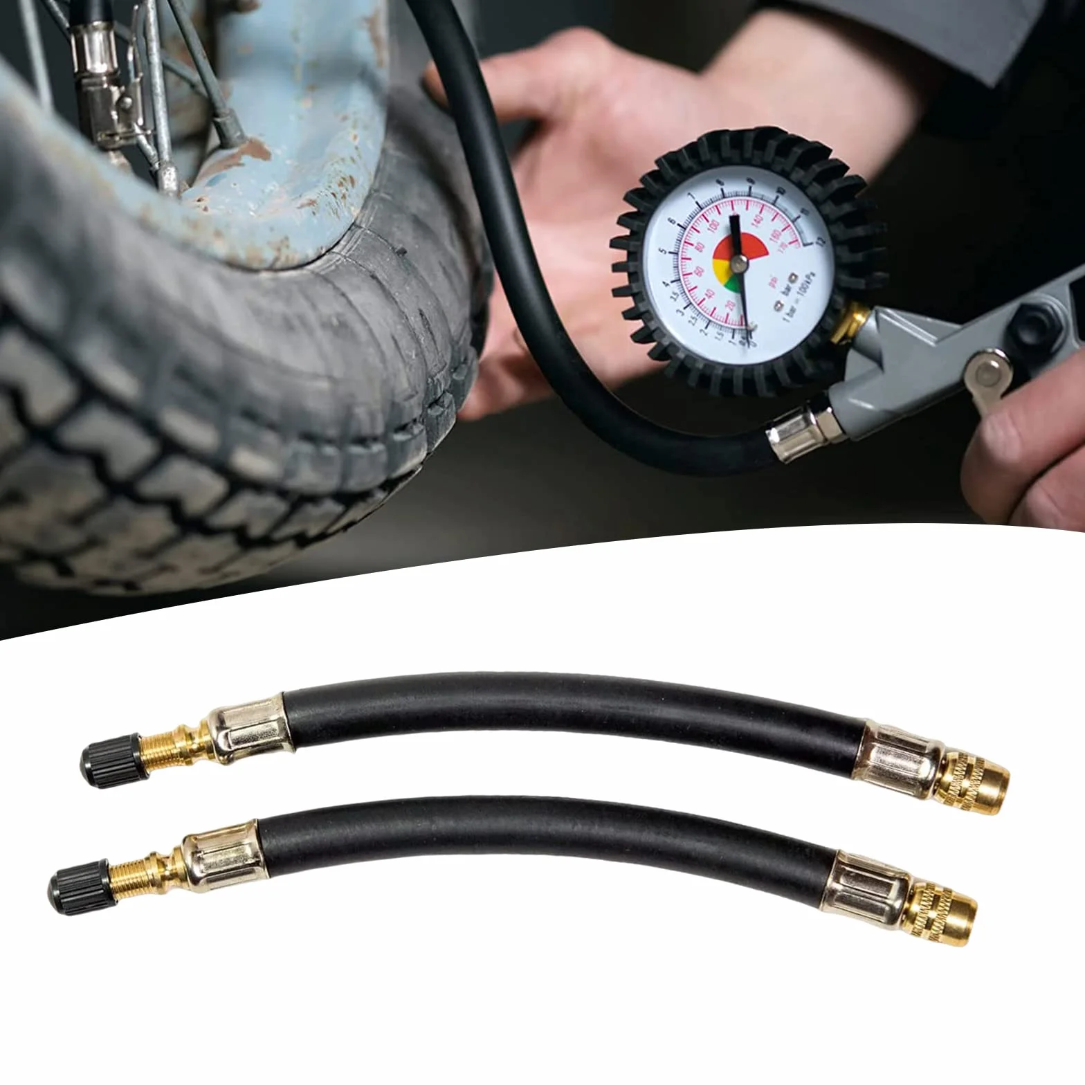 Estensione della Valvola per Pneumatici,Gomma Prolunghe Valvola,Valvola Flessibile per Pneumatici,Prolunghe Valvola,prolunga Flessibile per valvole Pneumatici, Autobus, Camion, Transit, 100 mm