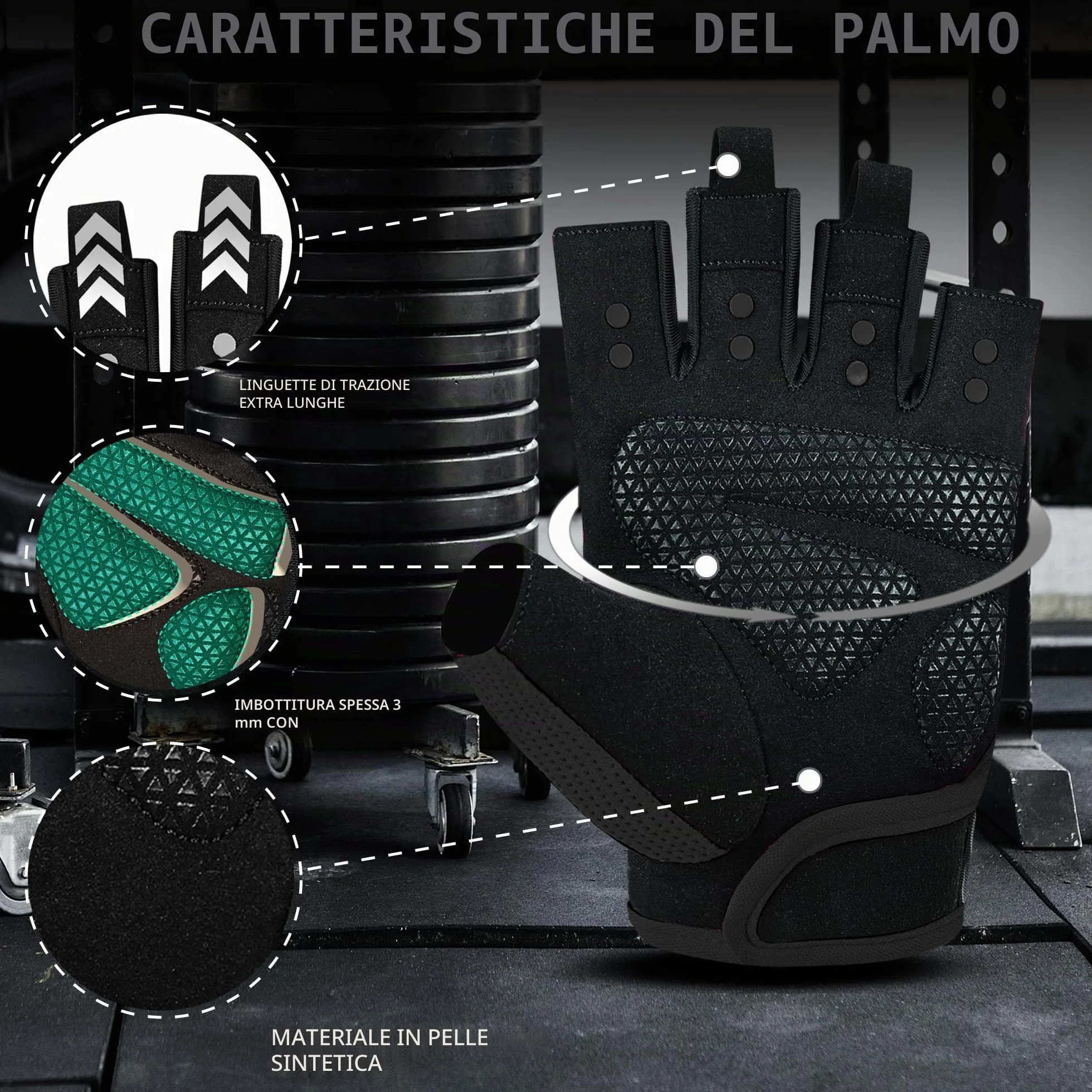 BEAST RAGE Guanti da fitness traspiranti per sollevamento pesi antiscivolo