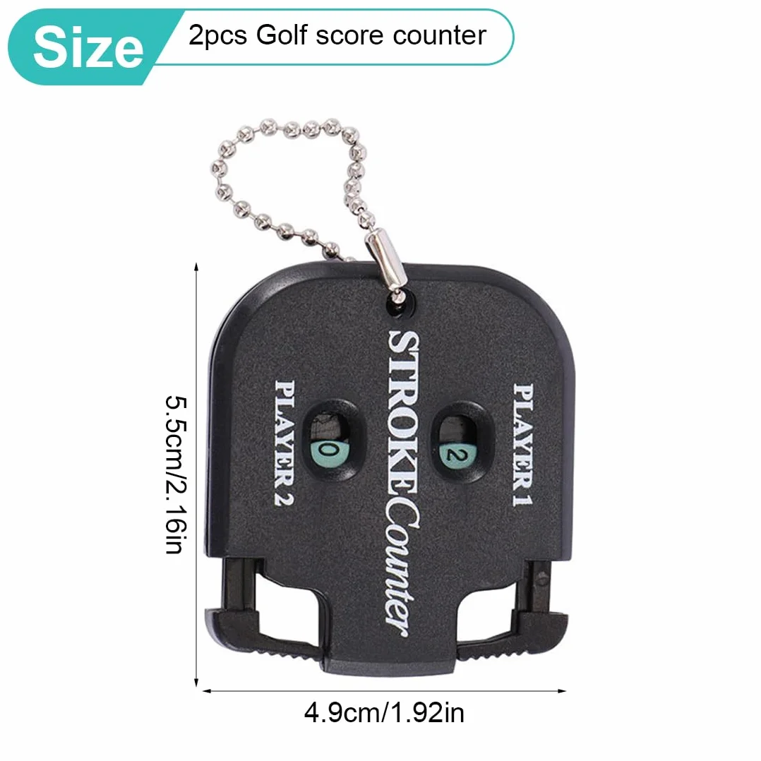 Segnapunti Golf 2 Pezzi Contapunti Conta Buca 2X Giocatori 9X Buche Accessori Golfista Contatore Colpi (Nero)