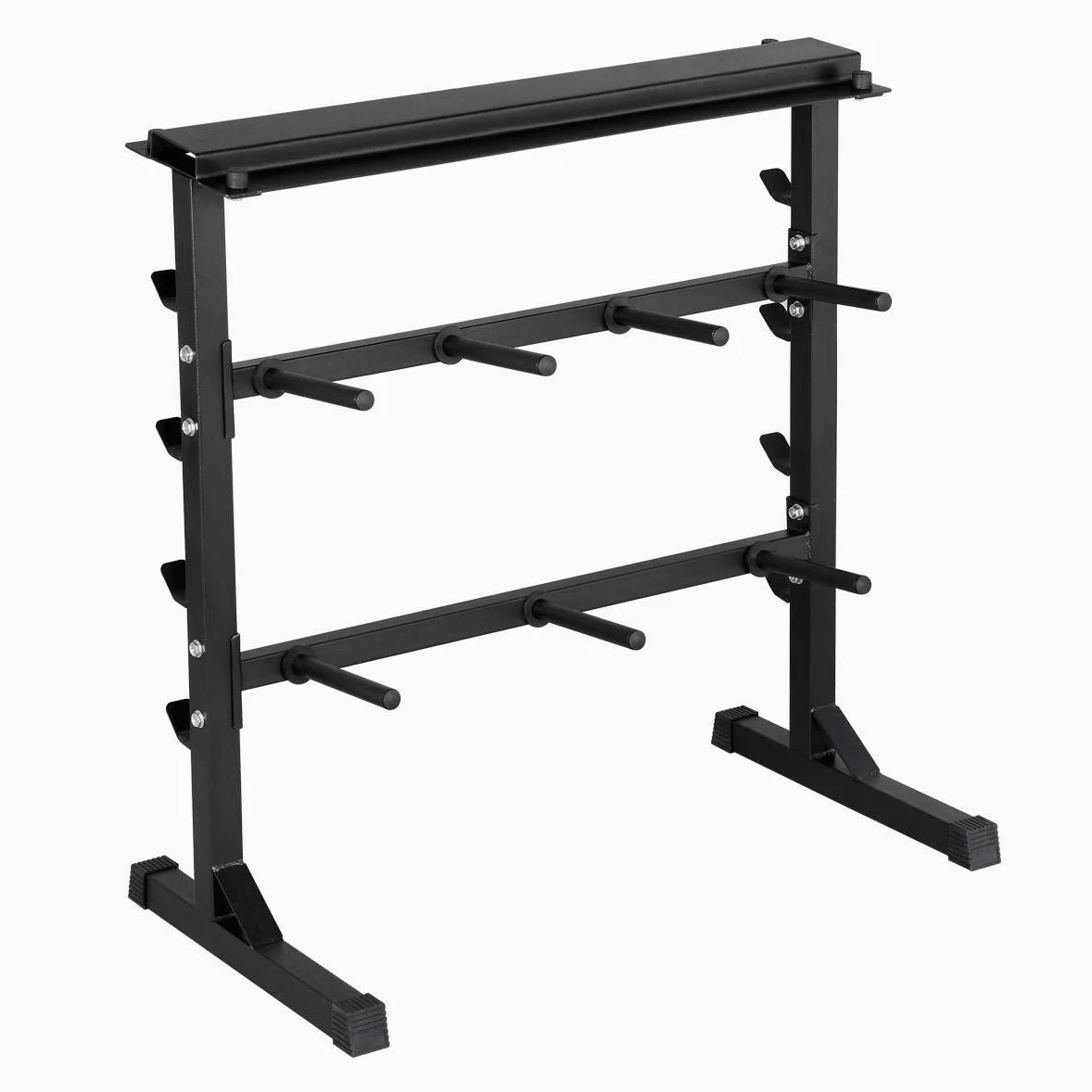 Yaheetech Rastrelliera Pesi Manubri Supporto Bilanciere Porta Dischi Pesi Manubri per Palestra Casa a 3 Ripiani Carico Massimo 300 kg