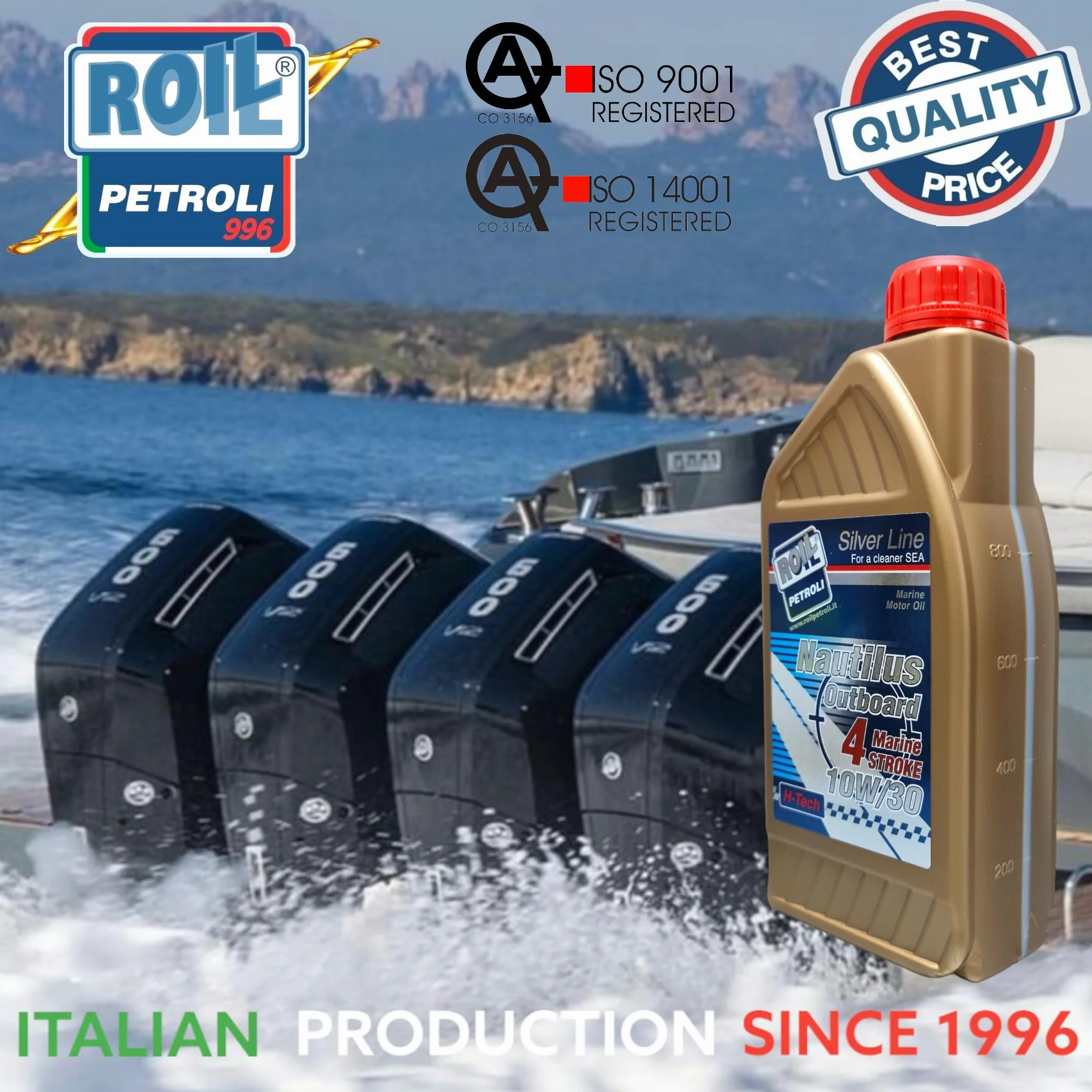 Roil Nautilus Outboard 10W/30 4 Stroke Marine Olej Nautyczny 100% Syntetyczny