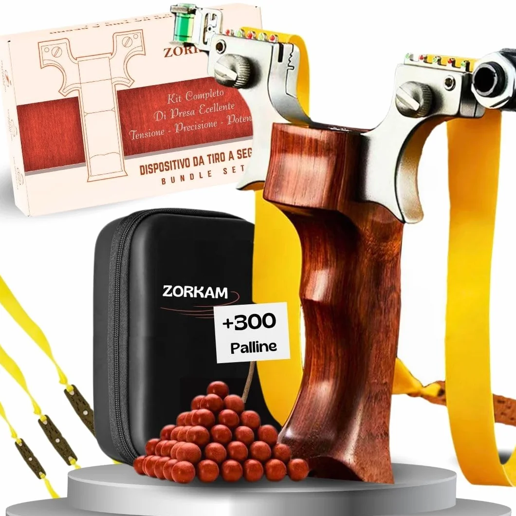 Kit da tiro a segno Professionale di precisione 3 fasce elastico rinforzato + 300 palline caccia