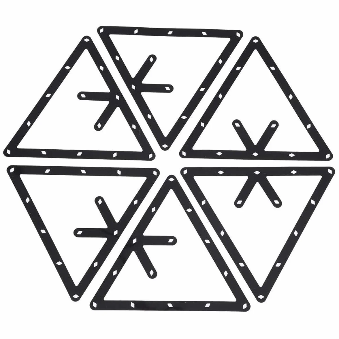 Magic Rack PRO Set da 6 Triangoli da Biliardo Preciso Durevole 8 9 10 Palle
