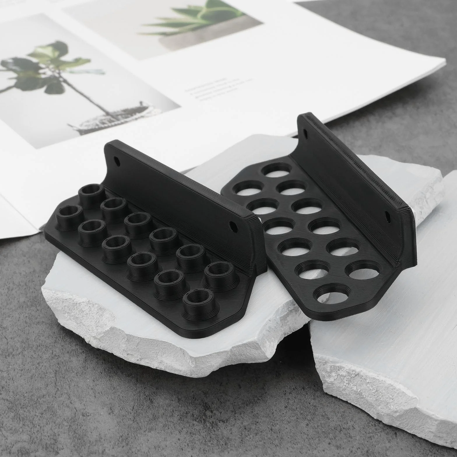 Supporti per Frecce da Parete per 12 Frecce Neri 11x4,2x2 Cm per Fibra di Vetro Alluminio Legno