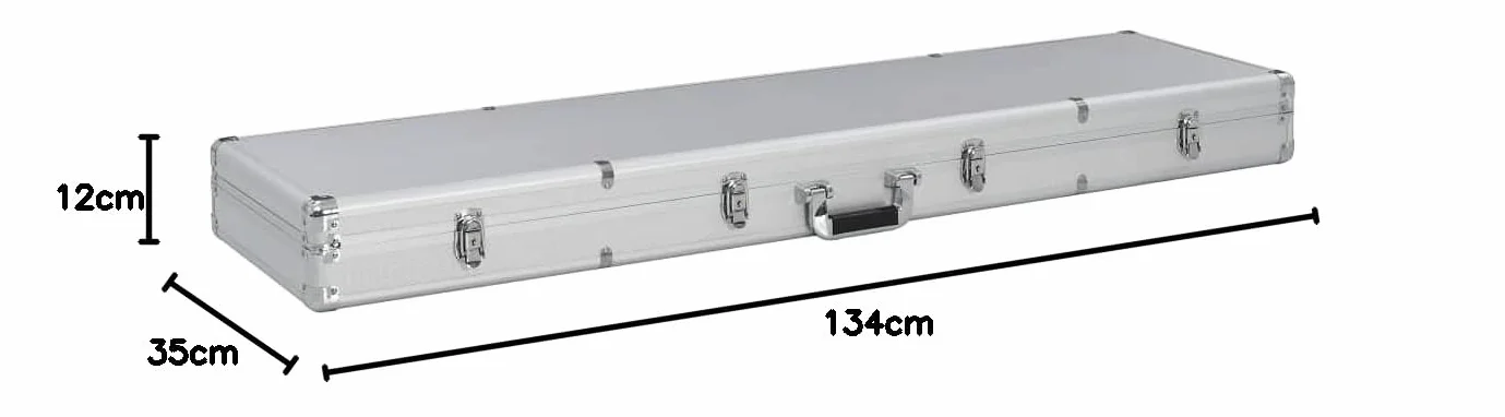 vidaXL Custodia per Pistola in Alluminio Scatola Armi da Fuoco Argento/Nero