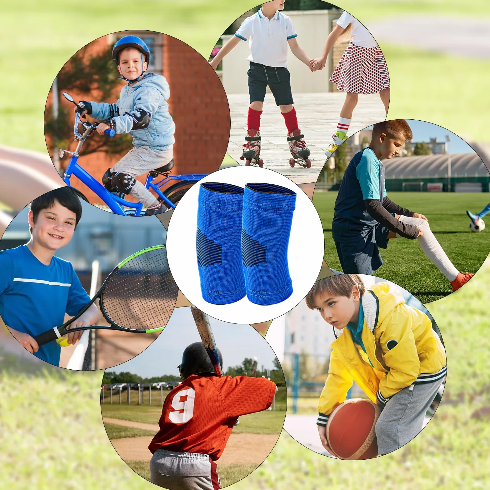 Sibba 2 Paia Gomito Bambini Compressione Palestra Braccio Traspirante Pallavolo Basket Tennis Sollevamento Pesi Sport