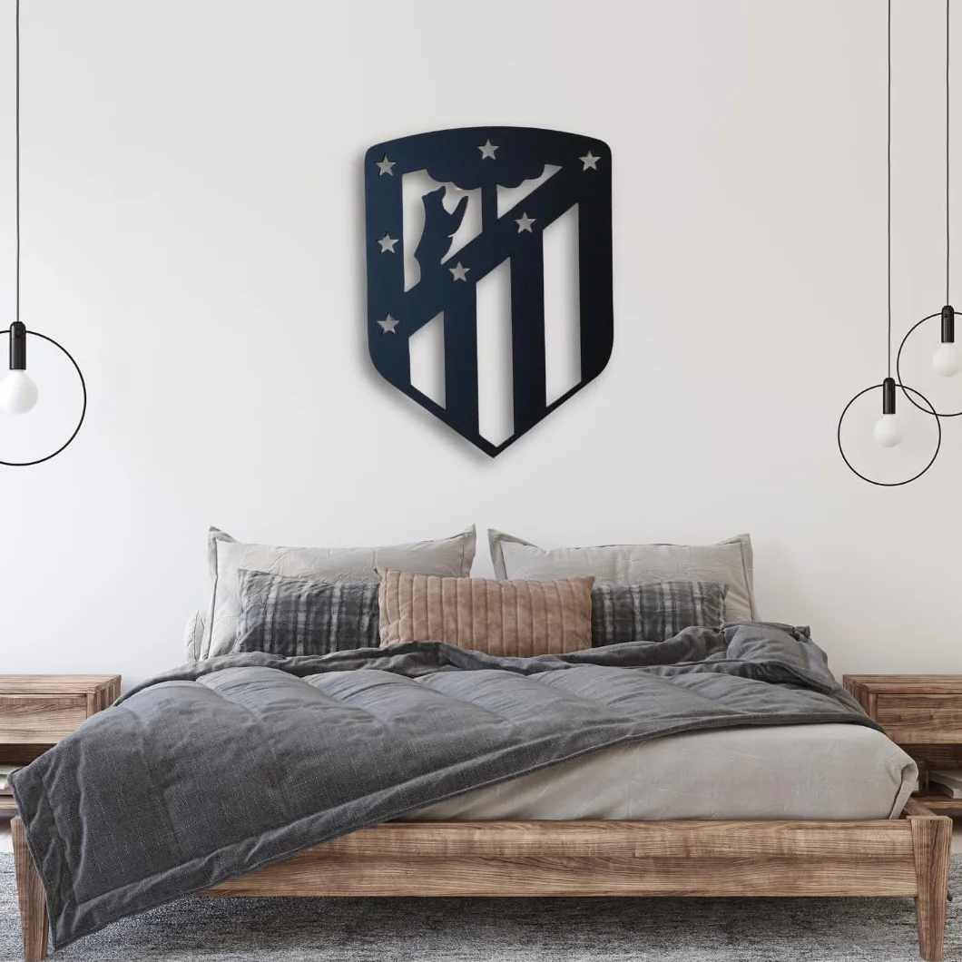 Tonia Quadro Atletico di Madrid Nero Opaco 19 x 14,2 cm