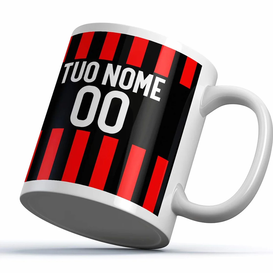 Idea Arredo Casa Tazza Sport Ceramica Personalizzata Nome Numero Calcio Milan