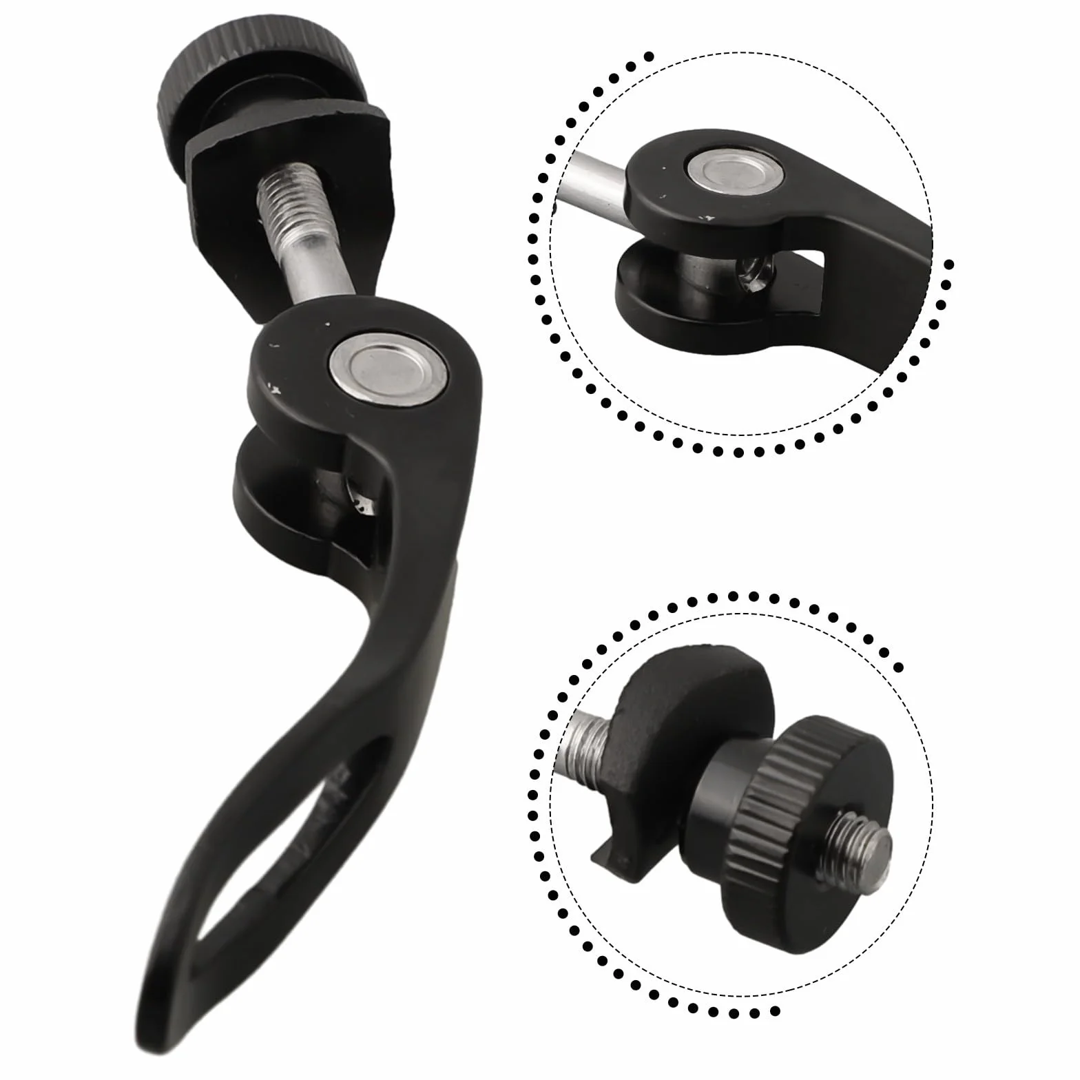 Morsetto a sgancio rapido per reggisella bicicletta M5 x 45 mm lega di alluminio nero