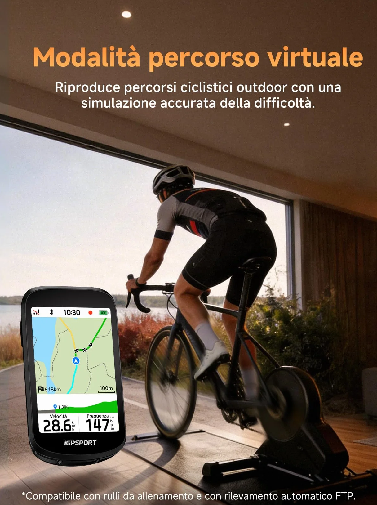 iGPSPORT BSC500 Ciclocomputer GPS per Bici, Schermo Touch 3,3", Navigazione Vocale, Campanello Elettronico