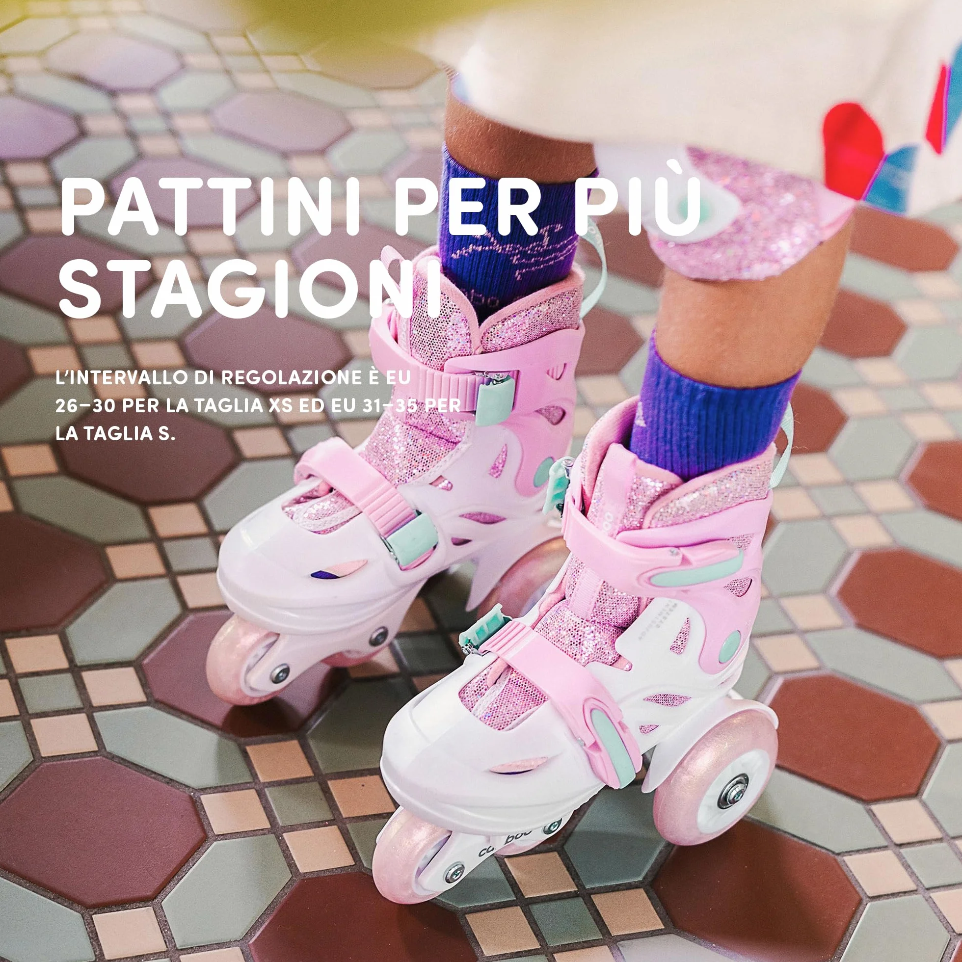 Cariboo Pattini per Bambini Regolabili Set Protezioni Ginocchia Gomiti Polsi Ballerina