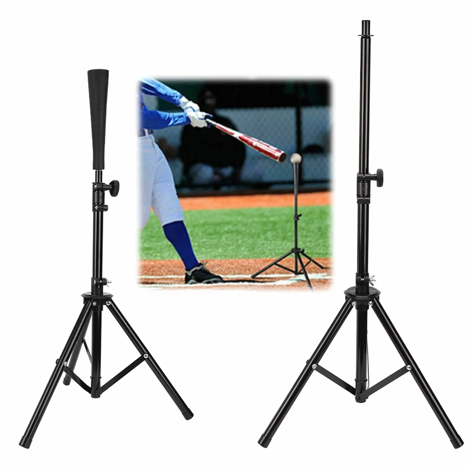 Tee da Battuta da Baseball Regolabile, Supporto a T per Treppiede da Softball, Supporto Portatile per Colpire la Palla da Allenamento per Allenamento, Installazione Rapida, Uso