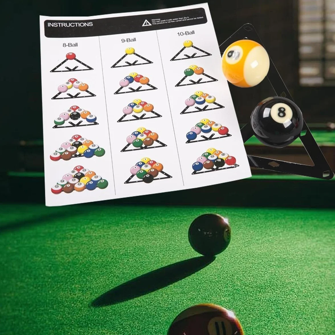 Magic Rack PRO Set da 6 Triangoli da Biliardo Preciso Durevole 8 9 10 Palle