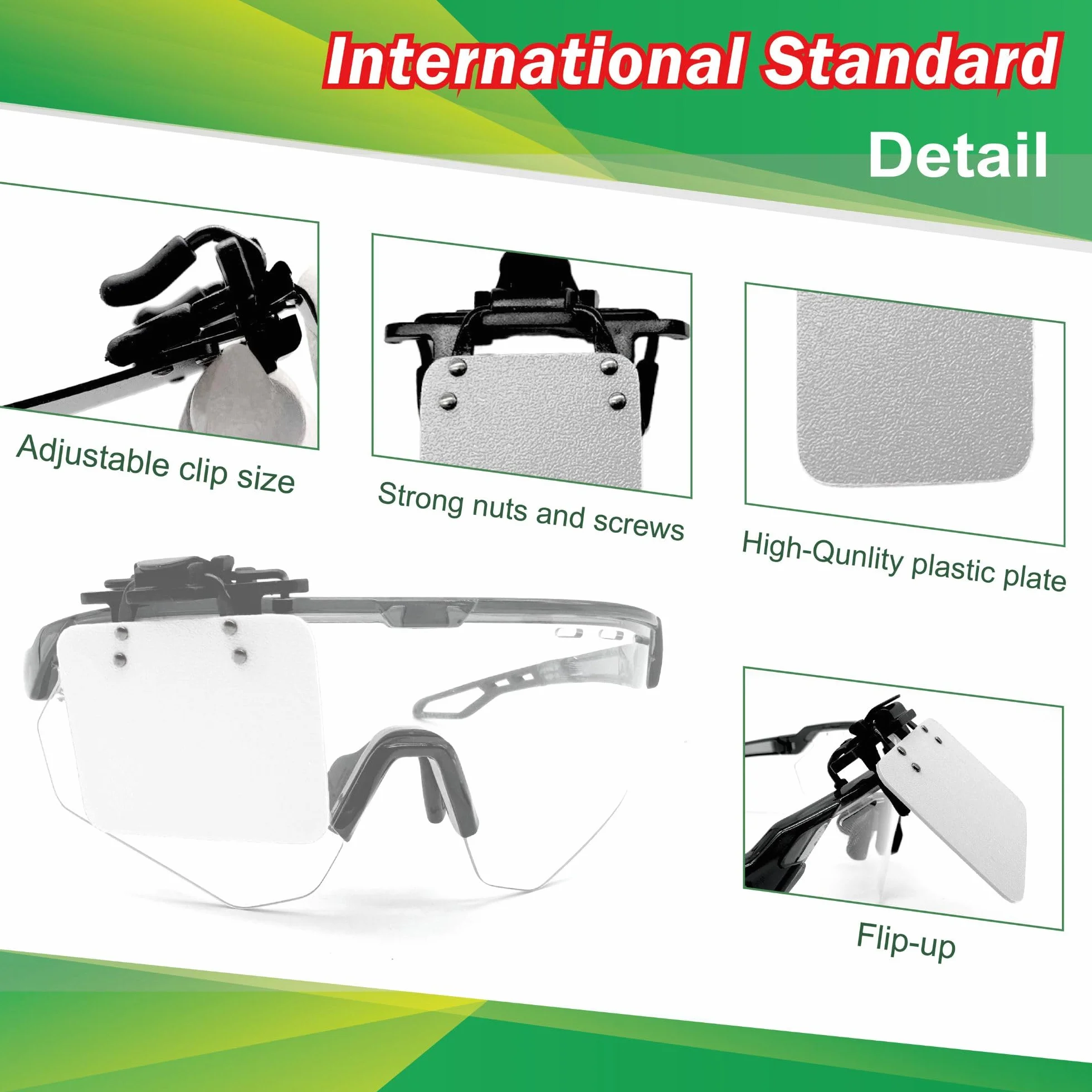 Set di 2 paia di occhiali da tiro standard internazionali per occhiali da vista
