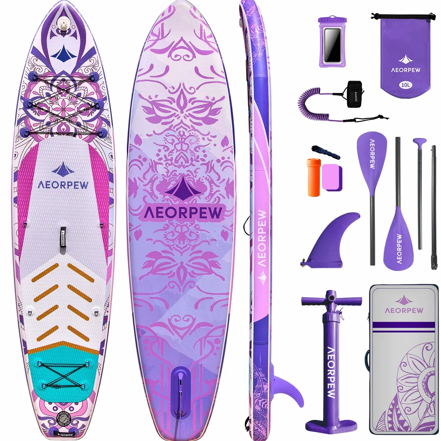 Tavola da paddle gonfiabile 86 cm SUP per donna con pagaia e zaino 100 l