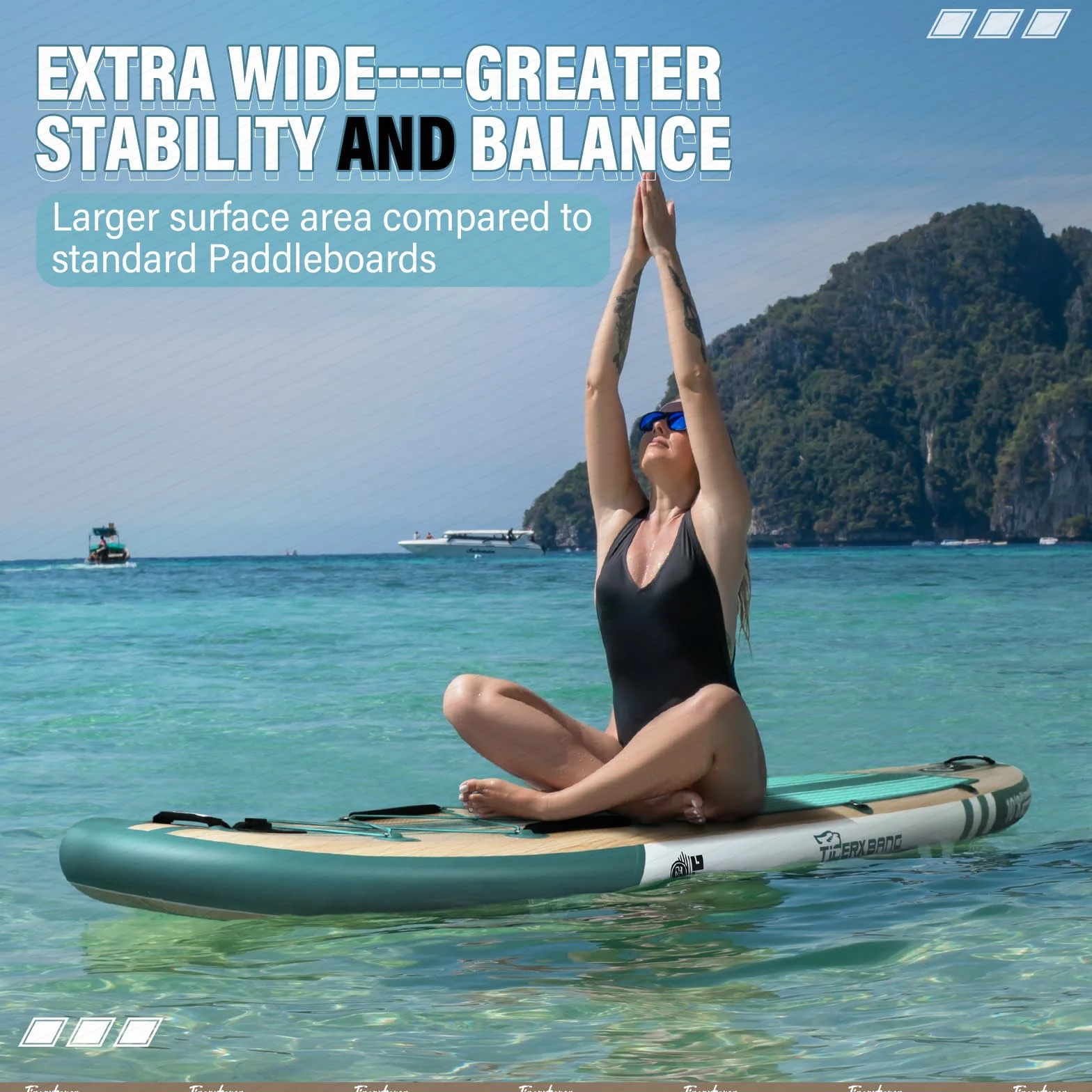 TIGERXBANG SUP Gonfiabile Adulti, tavola da paddle board da 330cm con accessori premium completi per SUP gonfiabile, paddleboard extra larghe per adulti e bambini - Collezione Pandora