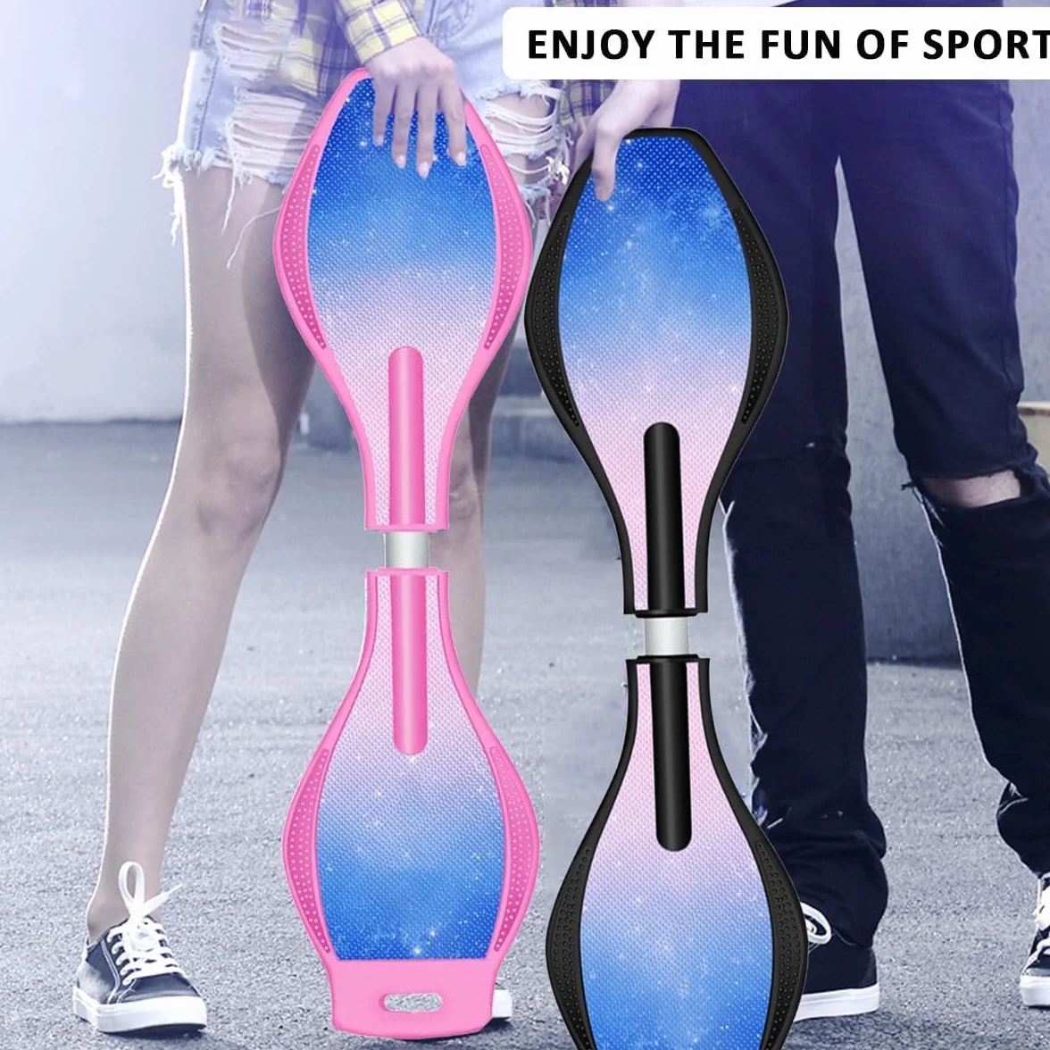 ERNAN Waveboard,Waveboard con LED Ruote,per bambini Street Surfen Caster Torsion Skateboard Double Decks Casterboard for Kids/Teens
