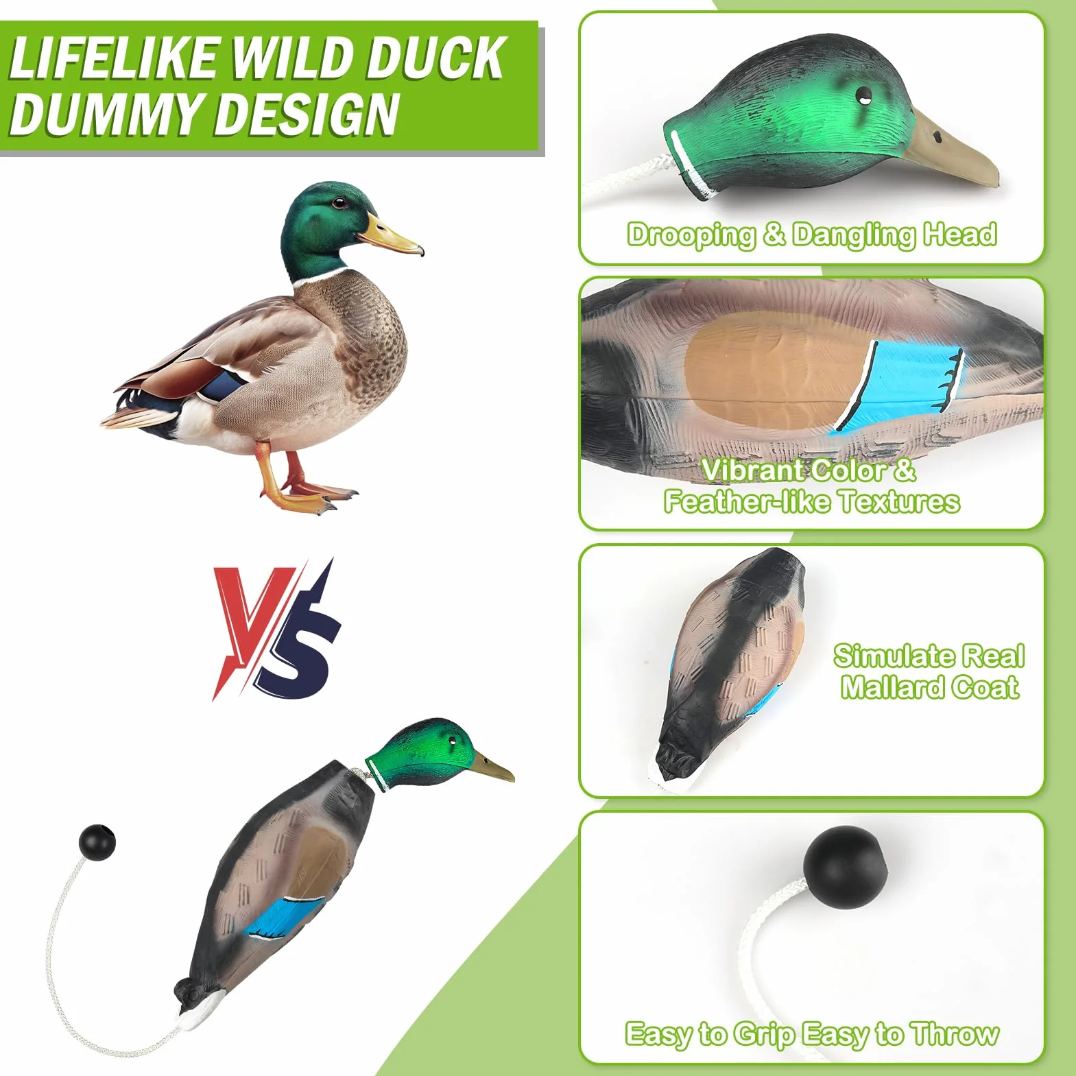 ARCHEREST Dead Duck Dummy Bumper per caccia retriever addestramento cane galleggiante