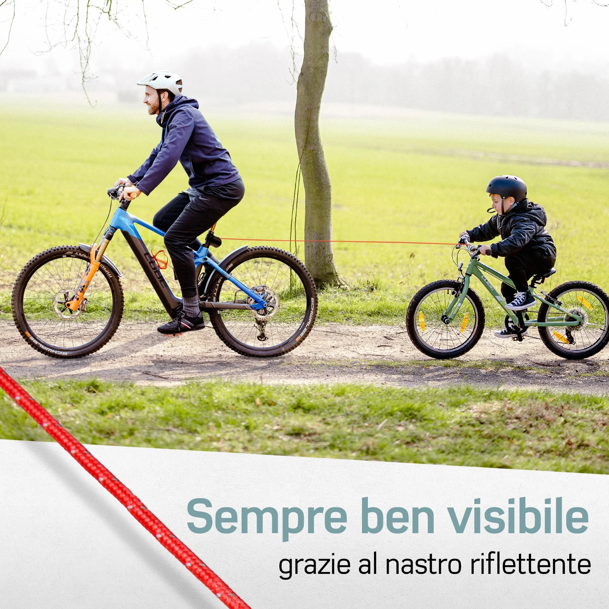 Corda da traino per bicicletta Borgen, portata 120 kg, per bambini e adulti