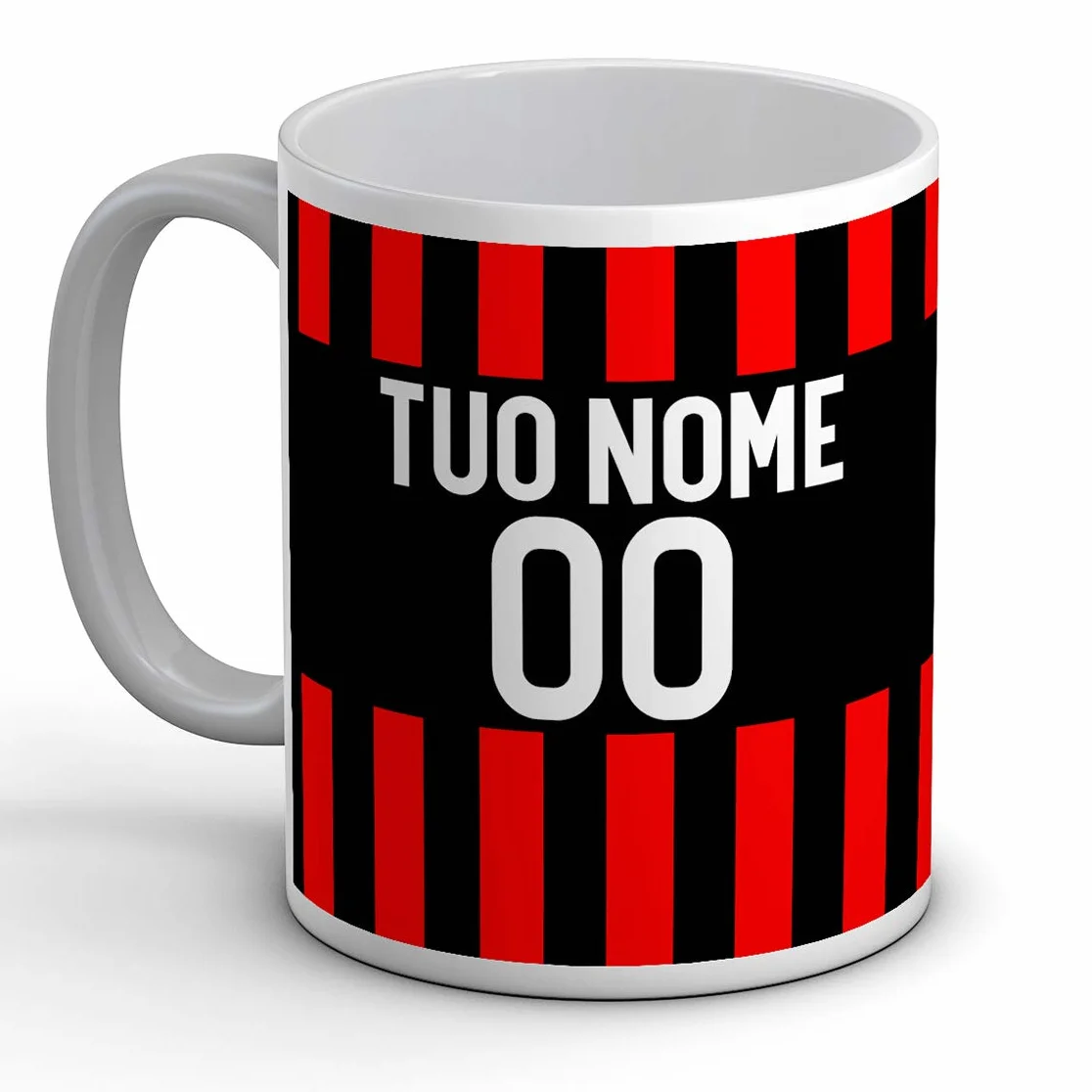 Idea Arredo Casa Tazza Sport Ceramica Personalizzata Nome Numero Calcio Milan
